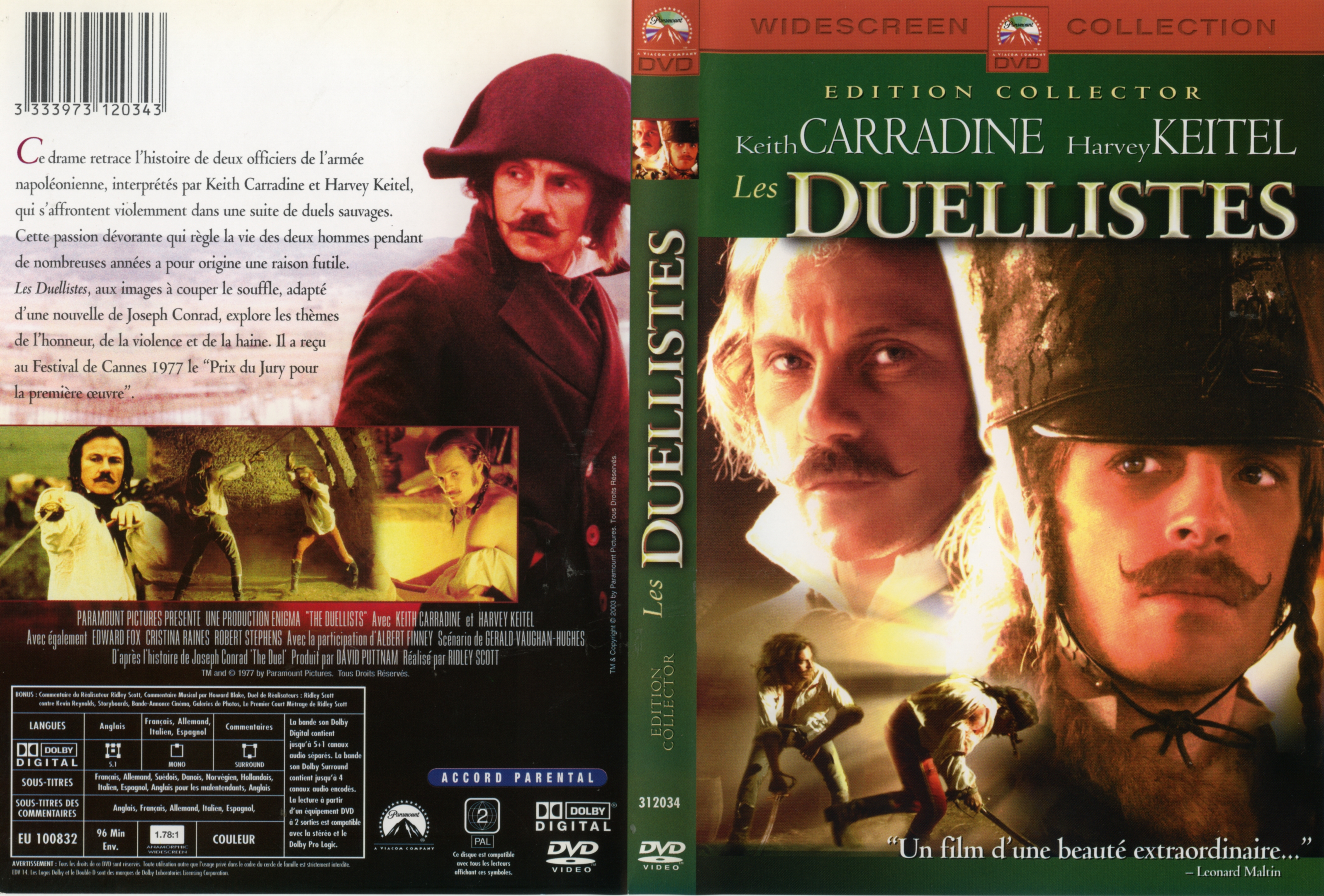 Jaquette DVD Les duellistes
