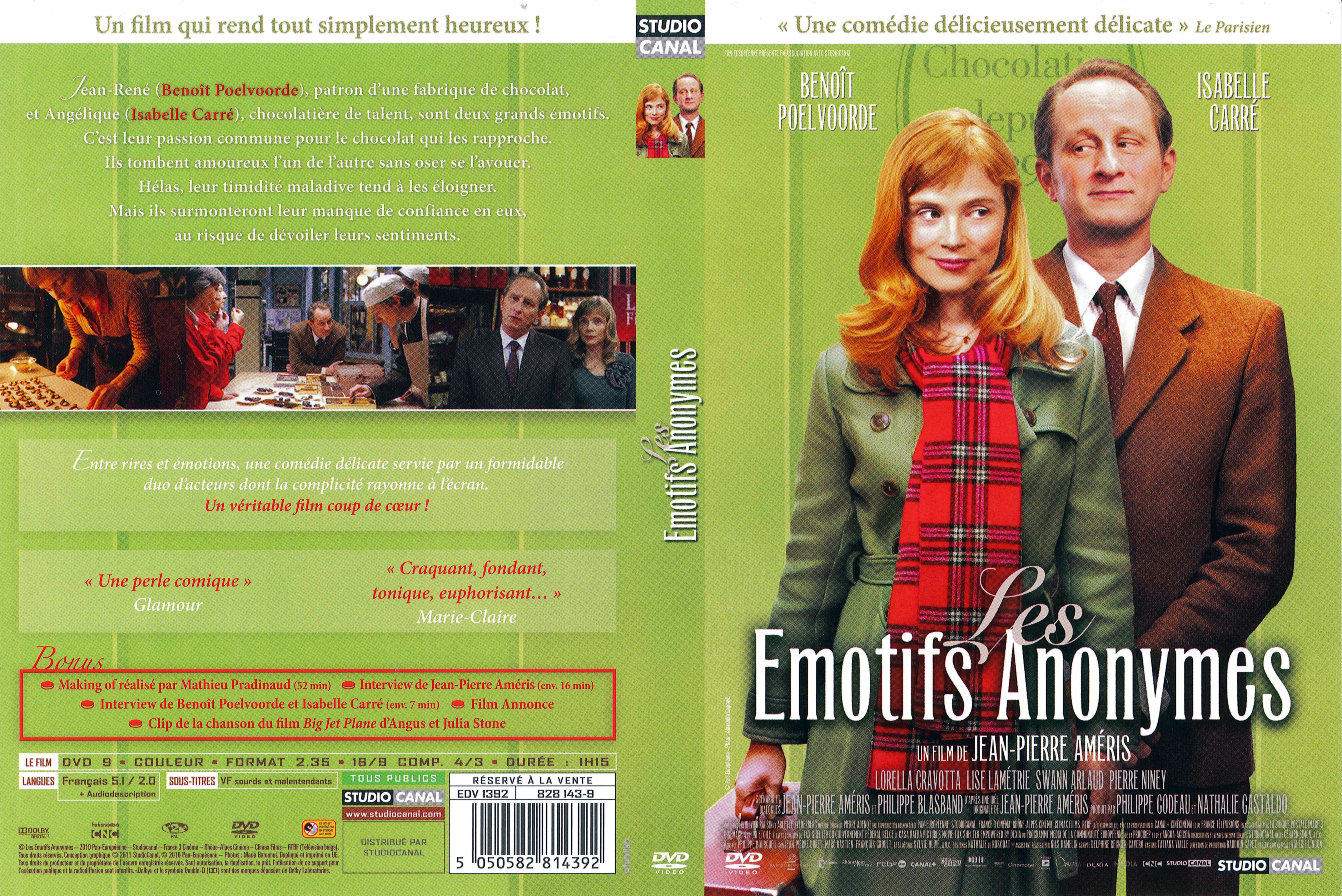 Jaquette DVD Les motifs anonymes