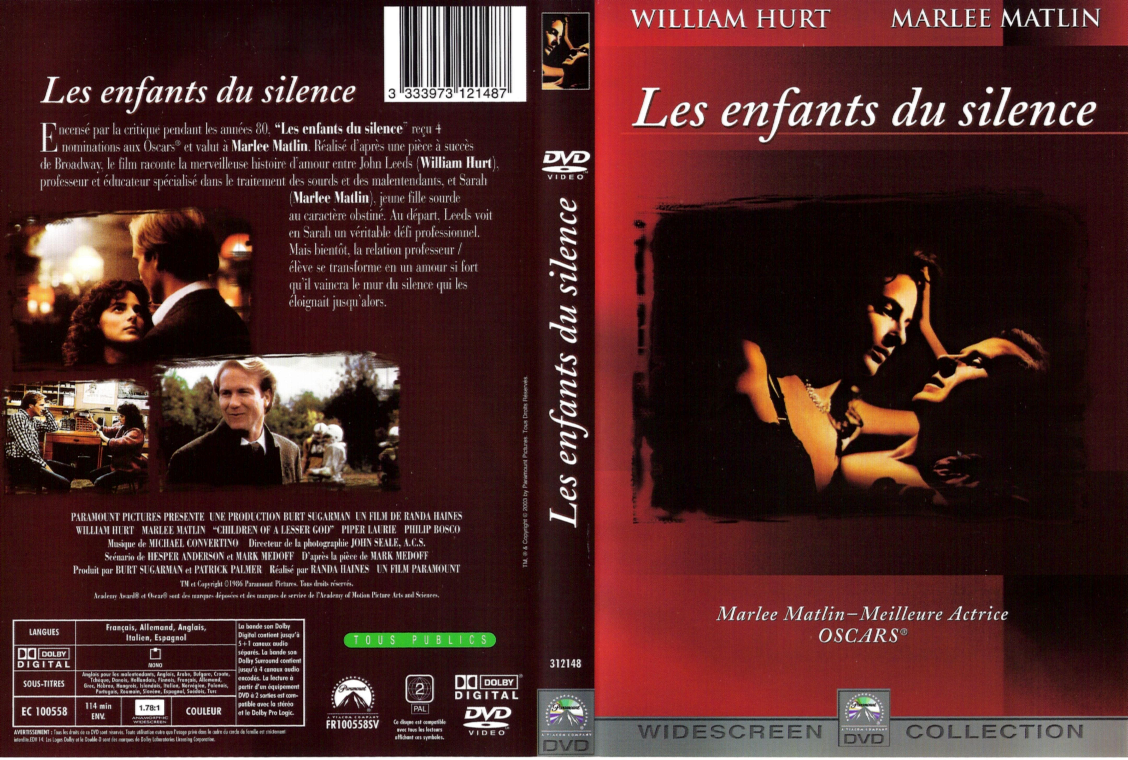 Jaquette DVD Les enfants du silence