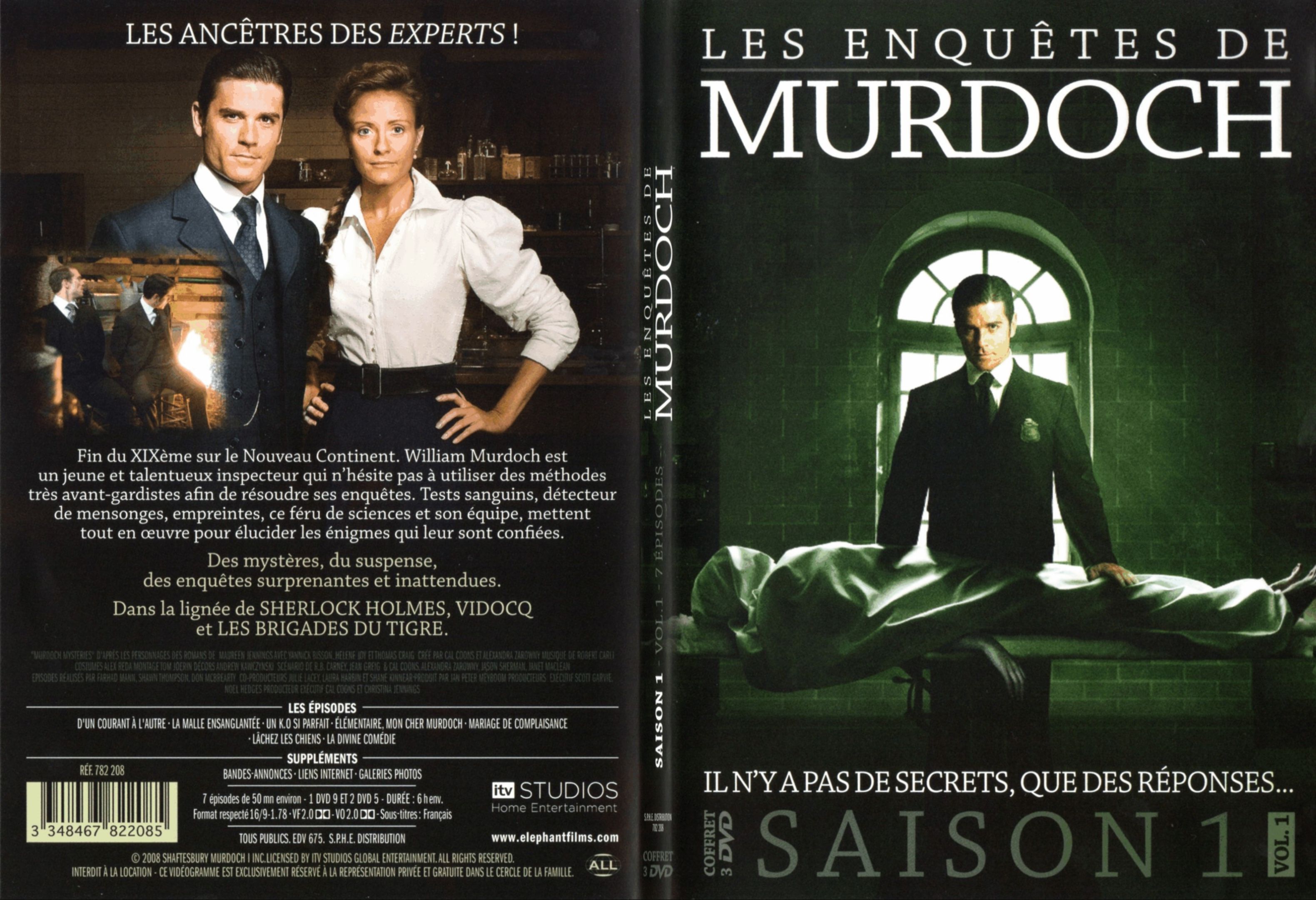 Jaquette DVD Les enqutes de Murdoch Saison 1 vol 01 - SLIM