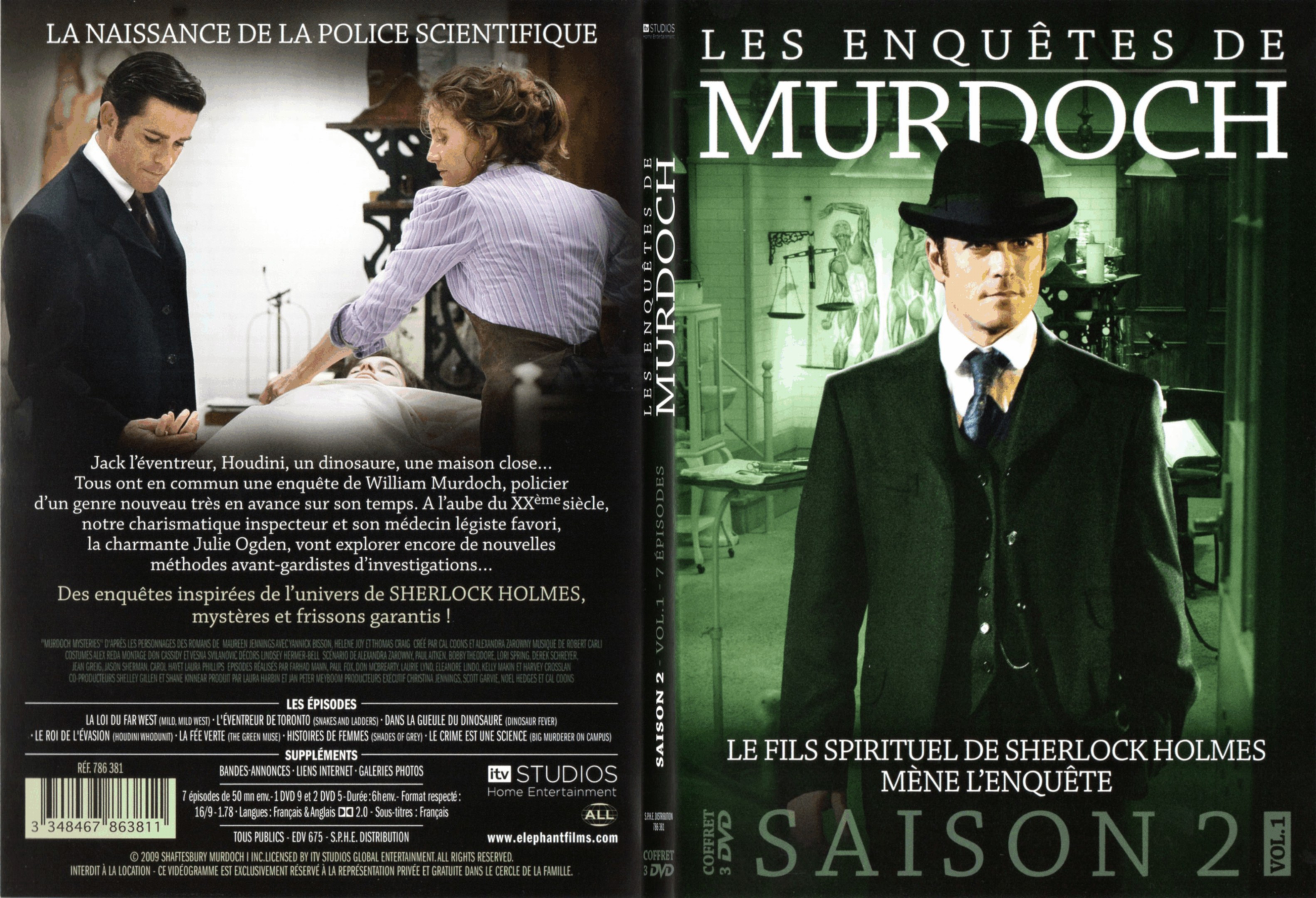 Jaquette DVD Les enqutes de Murdoch Saison 2 vol 01 - SLIM