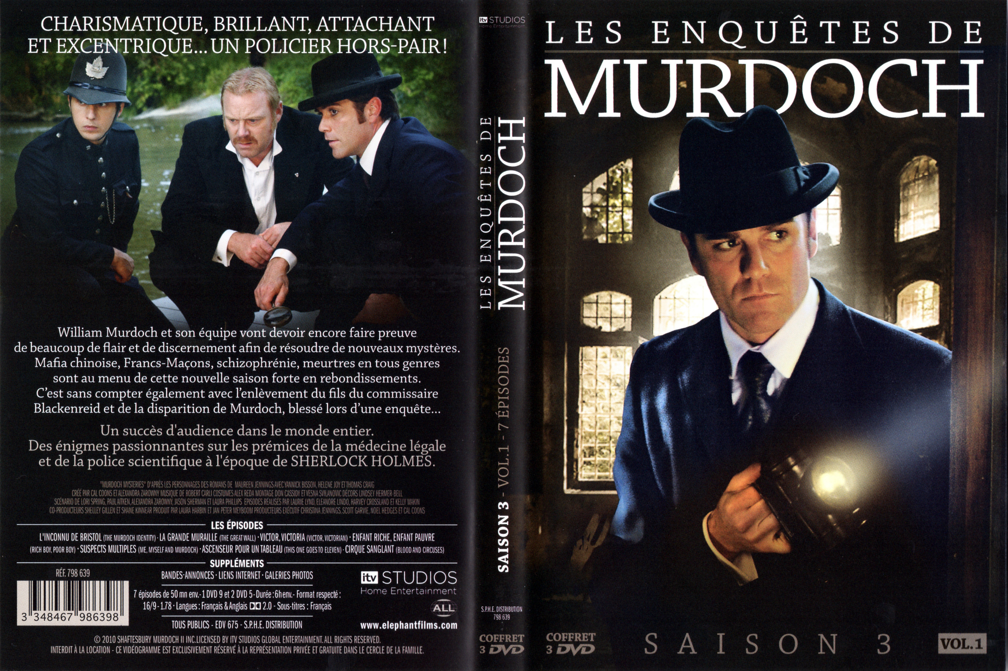 Jaquette DVD Les enqutes de Murdoch Saison 3 vol 01