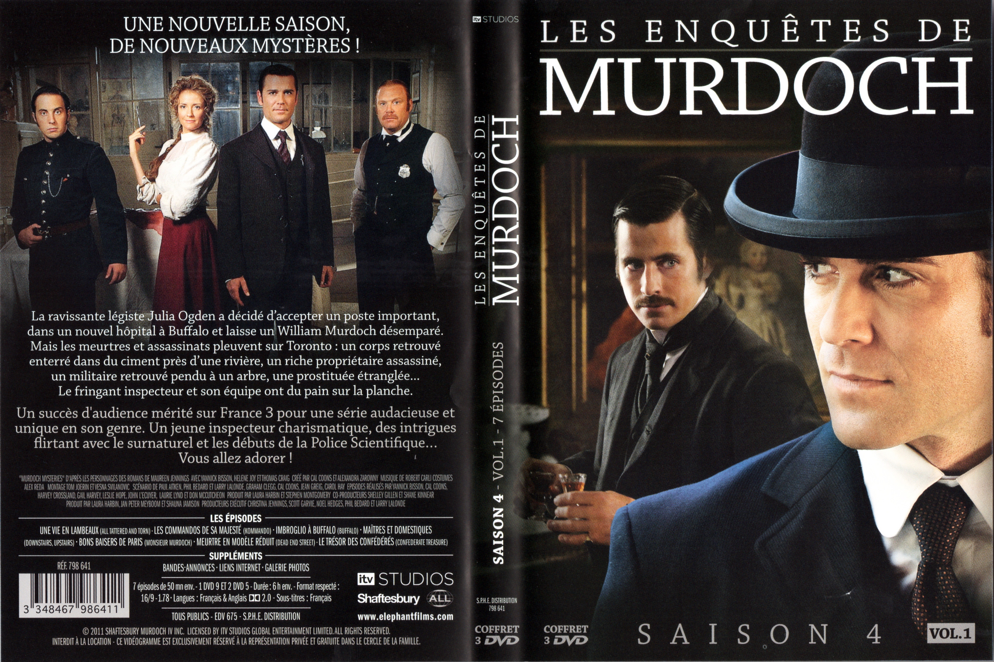 Jaquette DVD Les enqutes de Murdoch Saison 4 vol 01