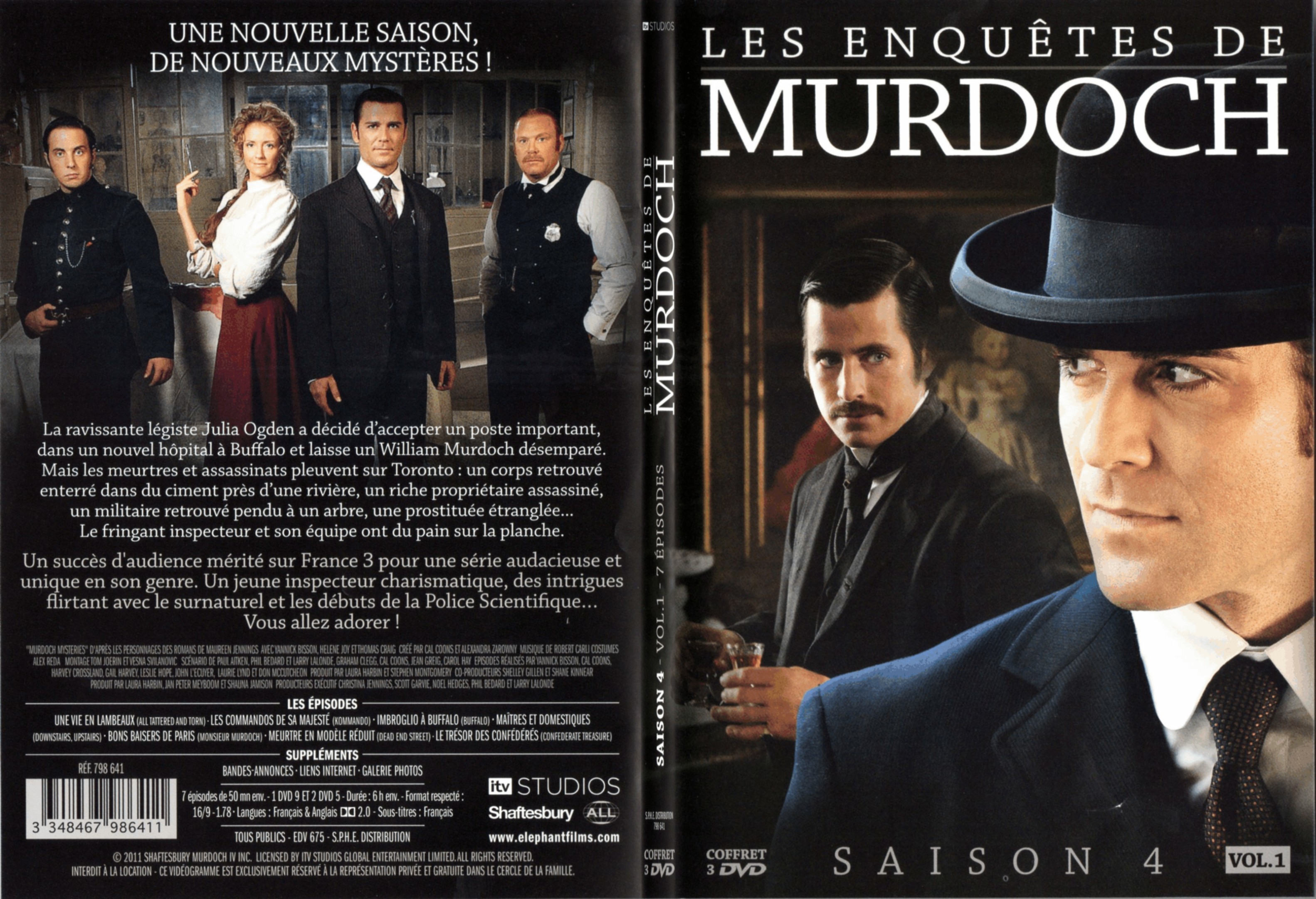 Jaquette DVD Les enqutes de Murdoch Saison 4 vol 01 - SLIM