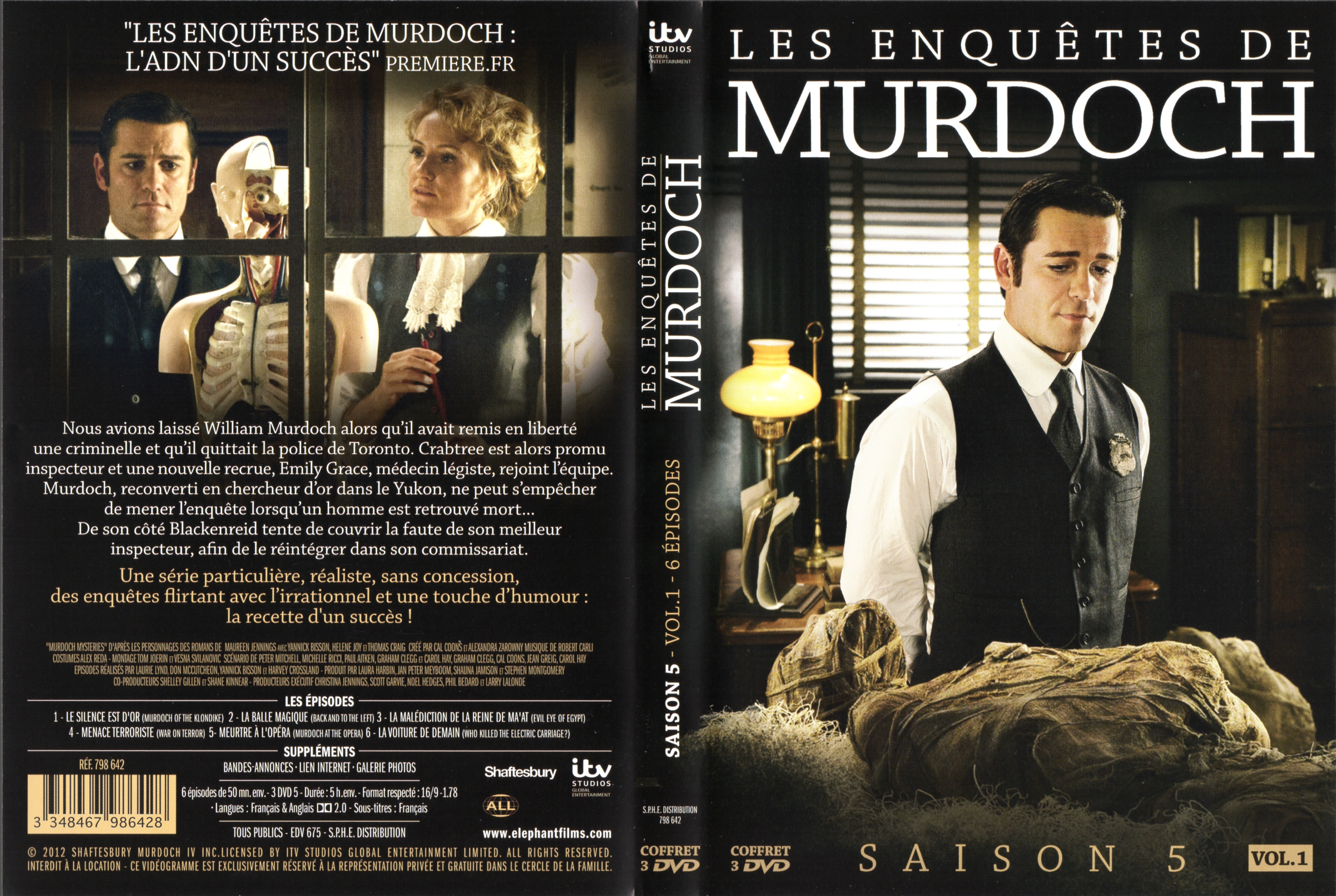 Jaquette DVD Les enqutes de Murdoch Saison 5 vol 01