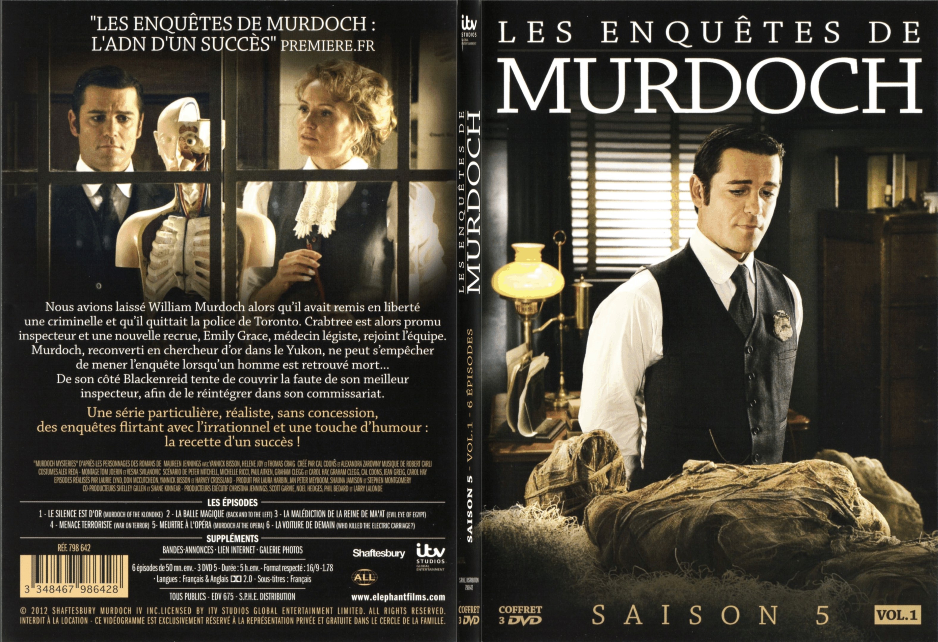Jaquette DVD Les enqutes de Murdoch Saison 5 vol 01 - SLIM