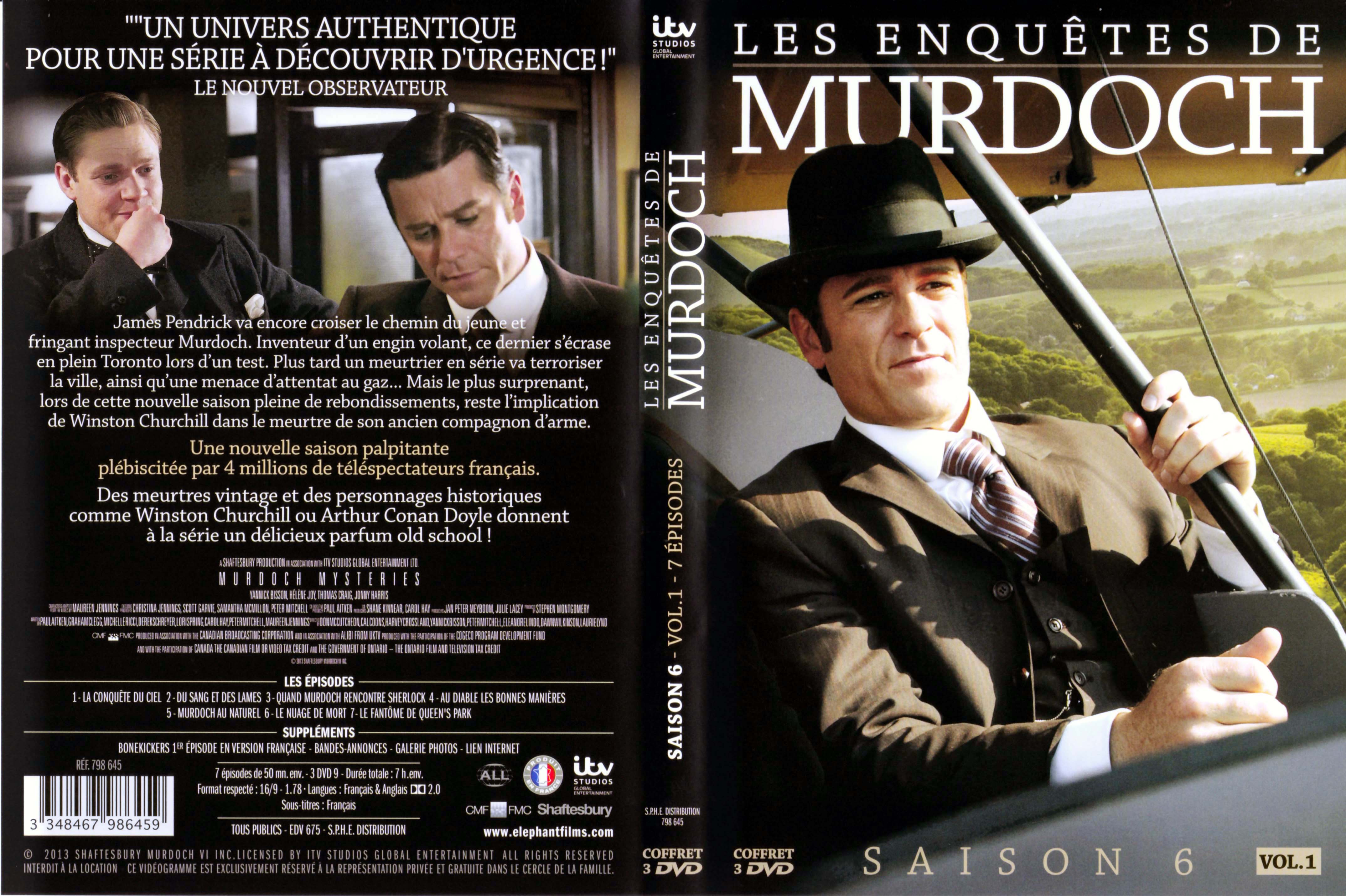 Jaquette DVD Les enquêtes de Murdoch Saison 6 Vol 1