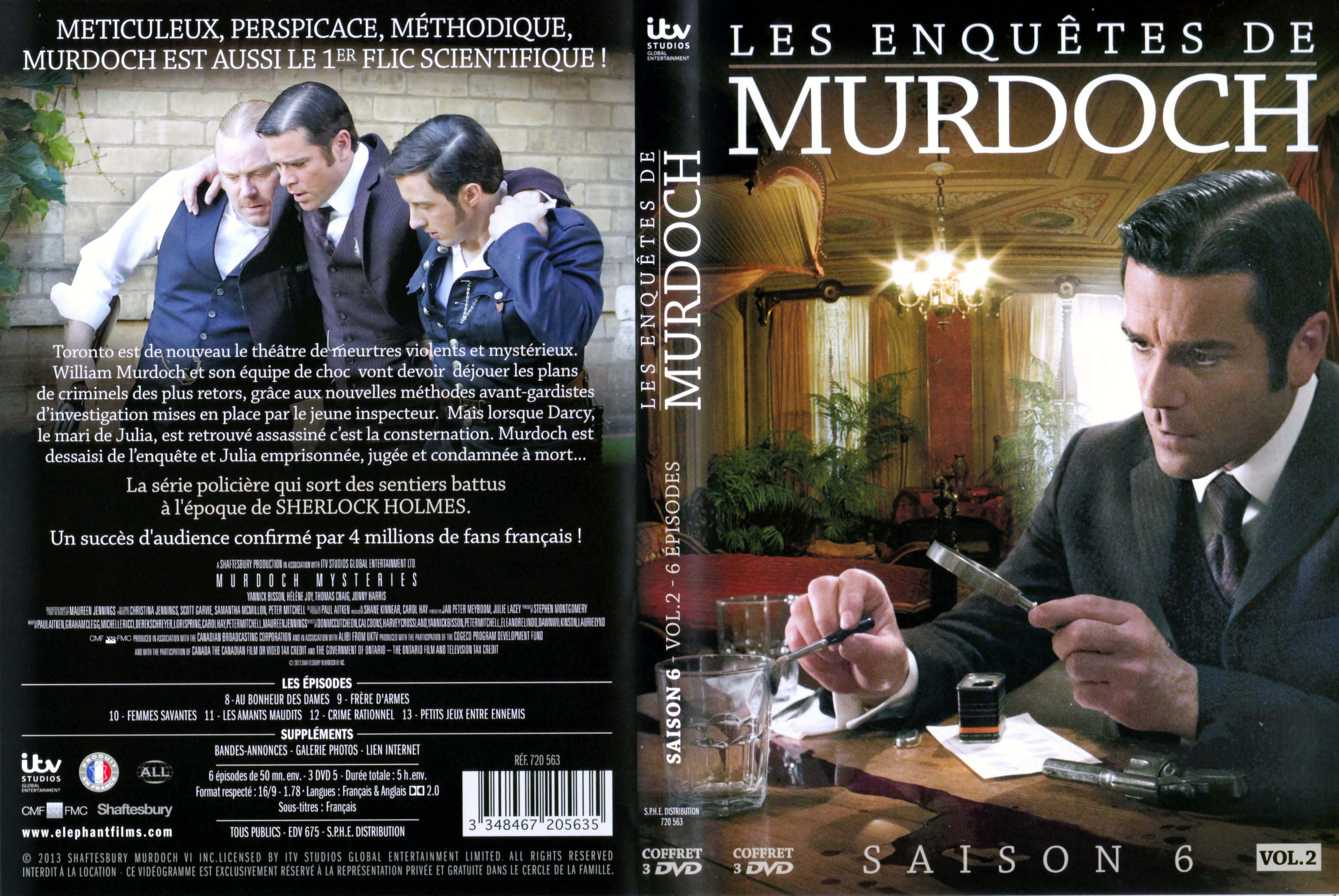 Jaquette DVD Les enqutes de Murdoch Saison 6 Vol 2