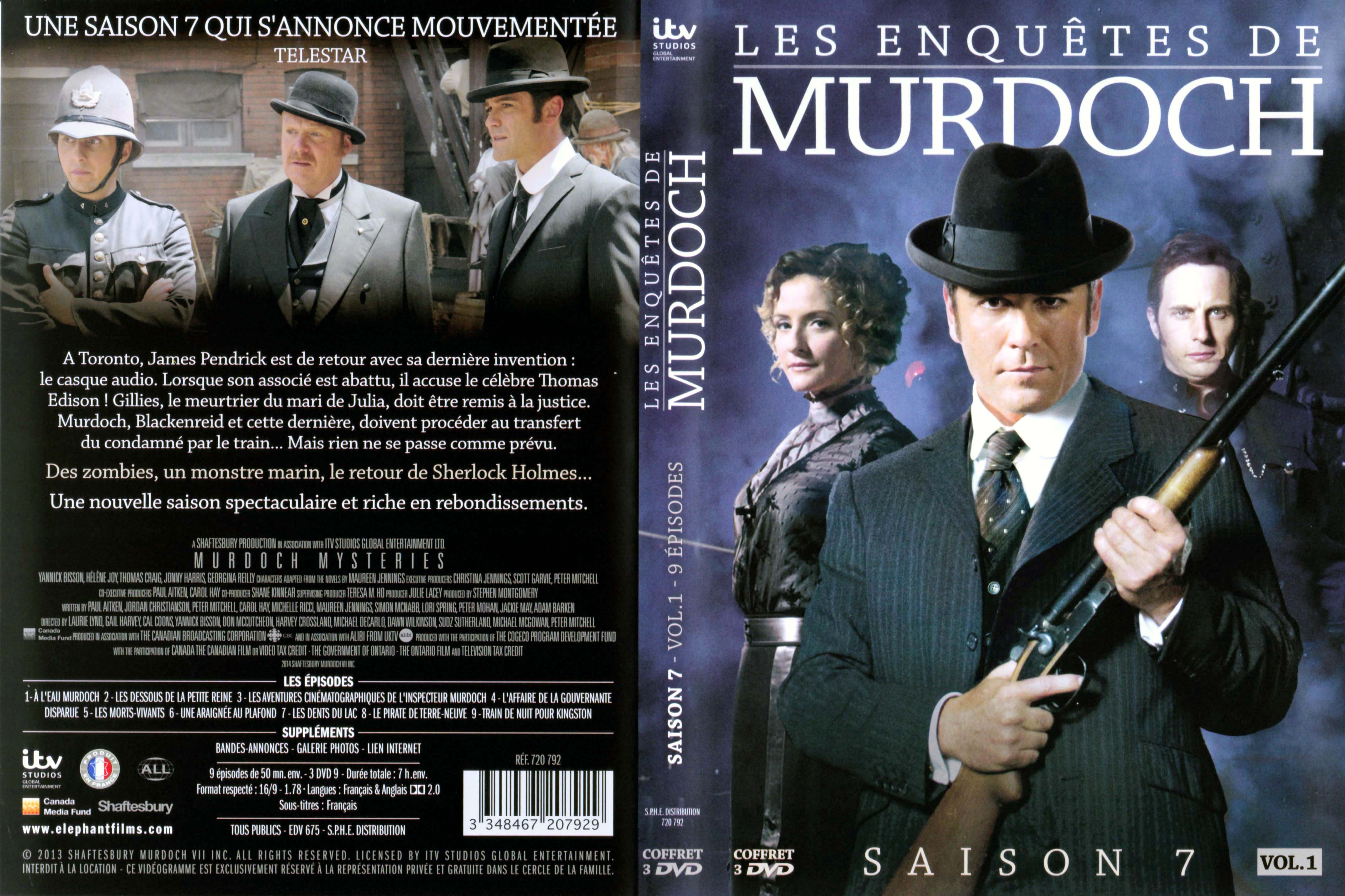Jaquette DVD Les enqutes de Murdoch Saison 7 Vol 1