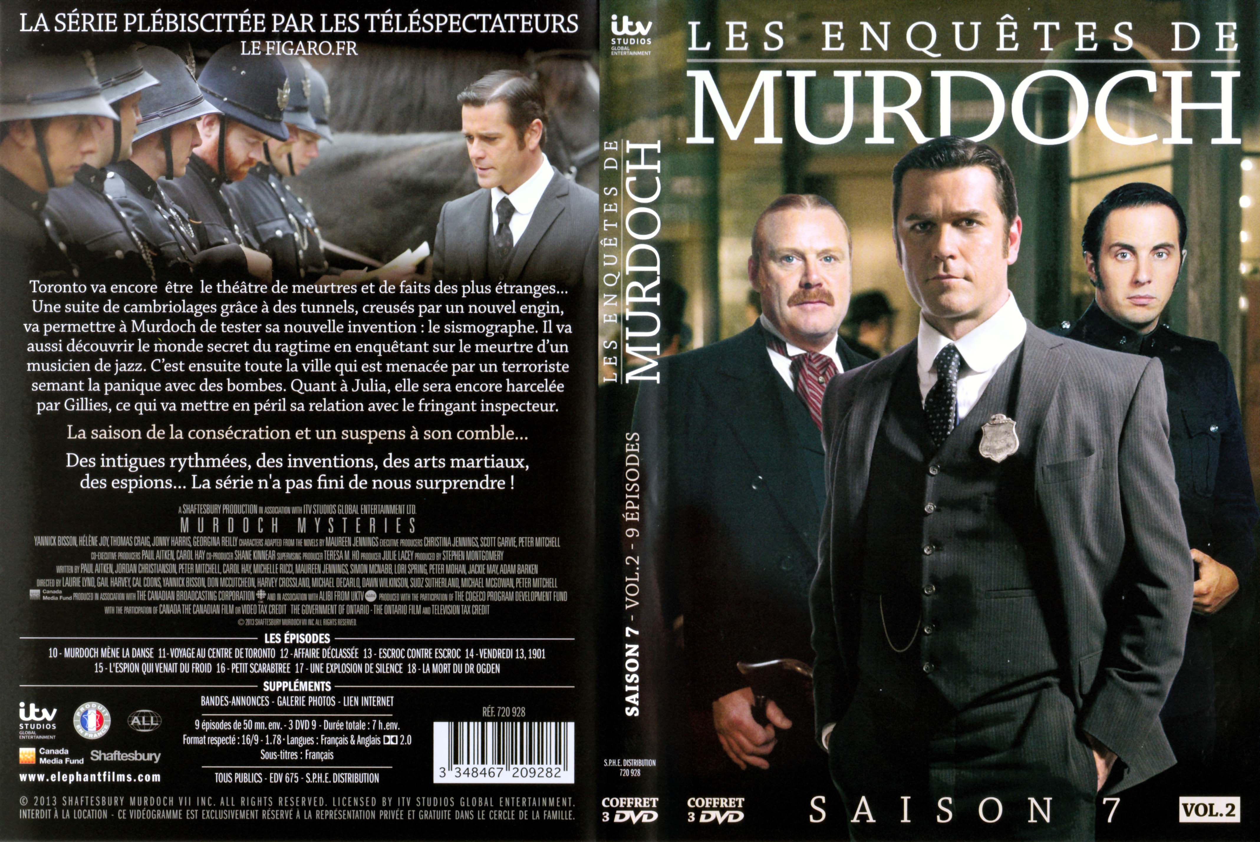 Jaquette DVD Les enqutes de Murdoch Saison 7 Vol 2