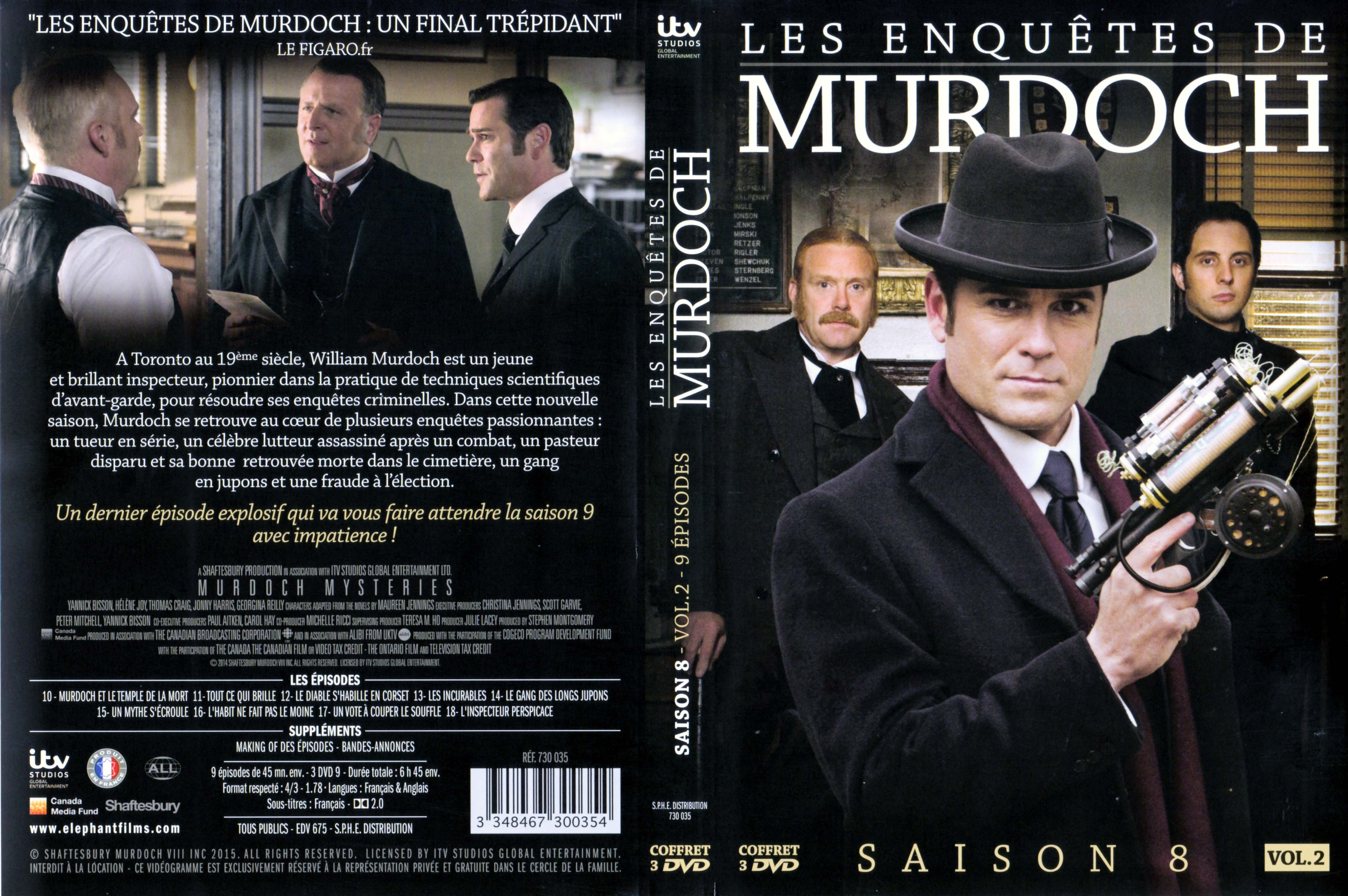 Jaquette DVD Les enqutes de Murdoch Saison 8 Vol 2