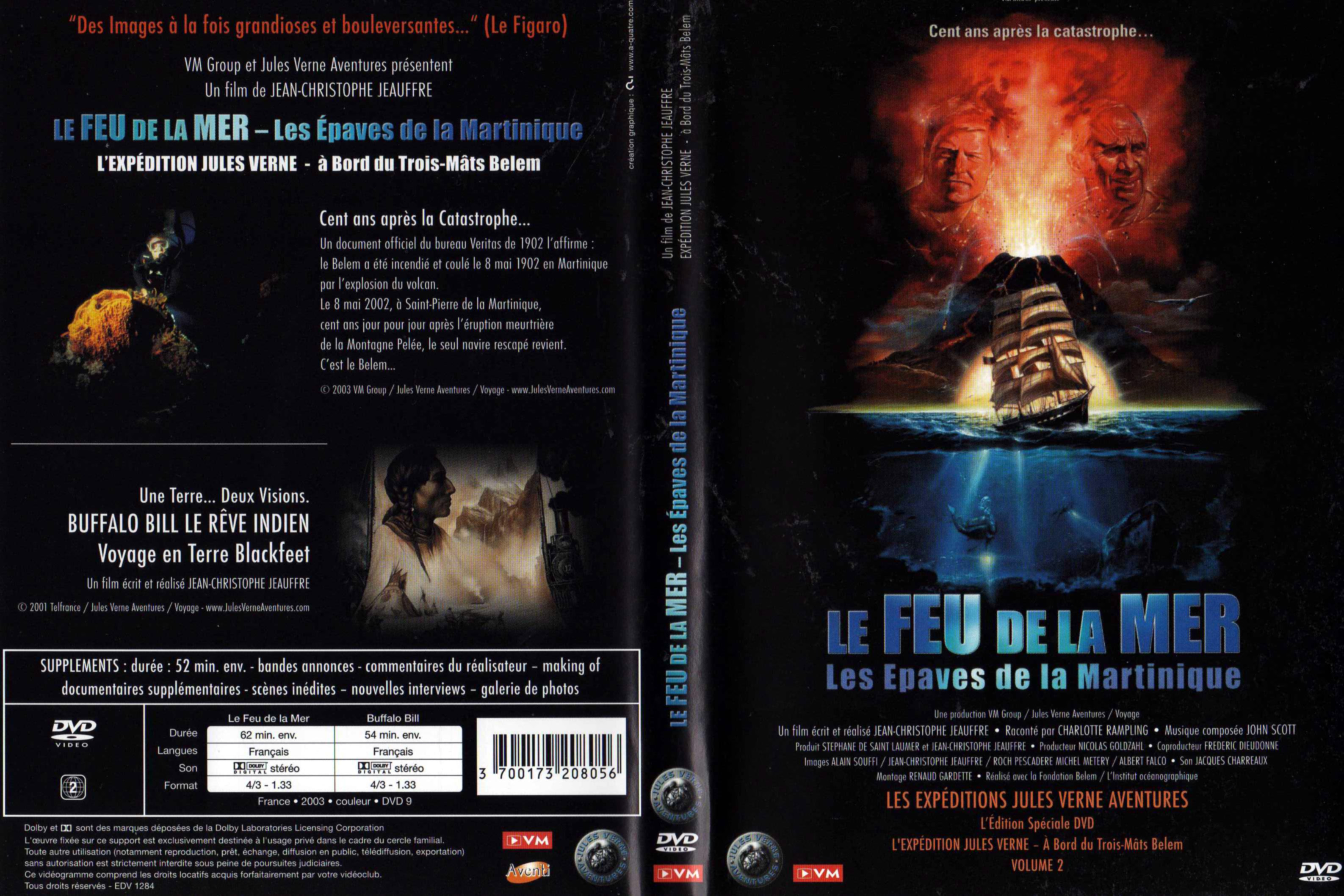 Jaquette DVD Les expditions Jules Verne - Le feu de la mer