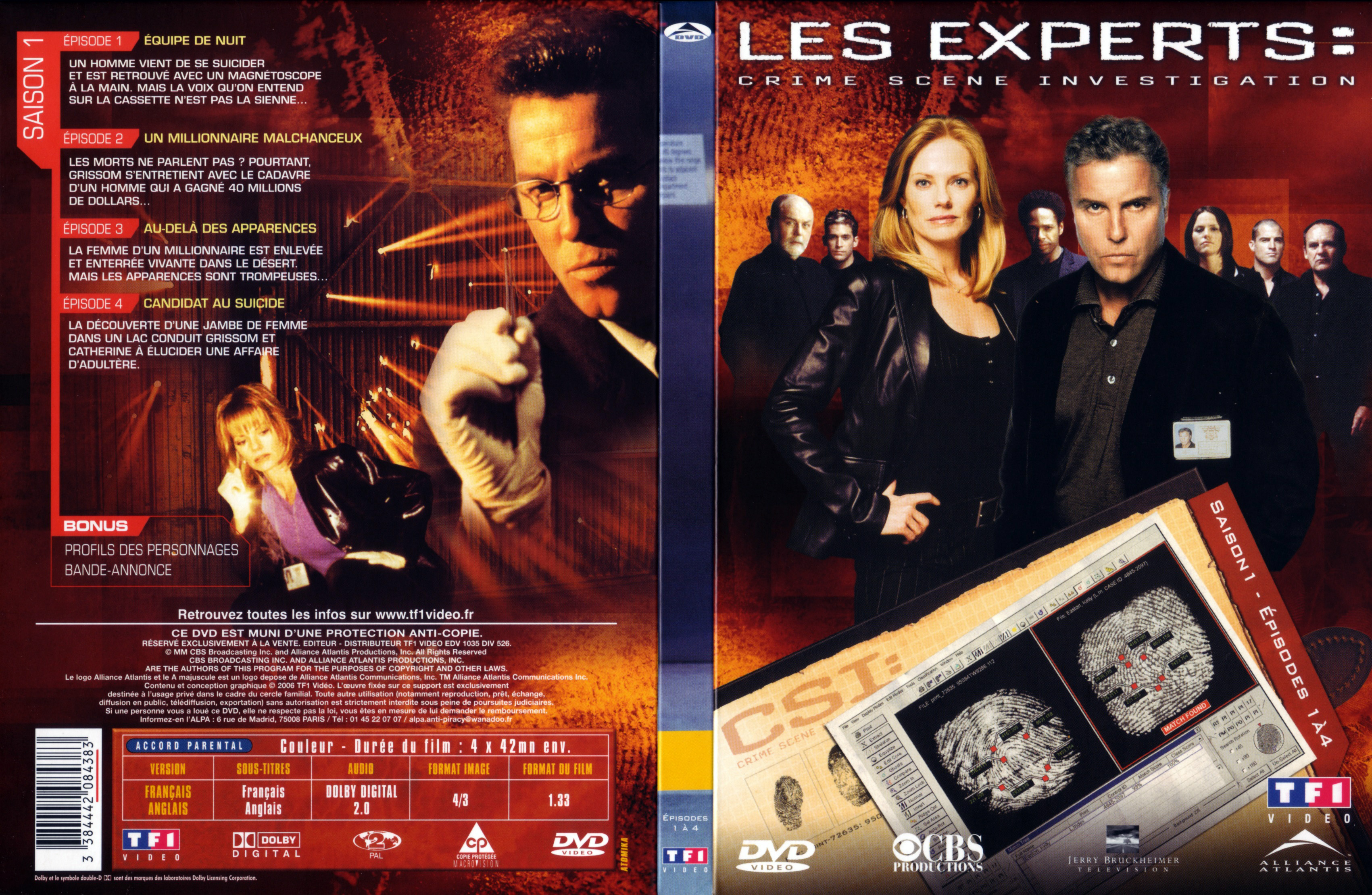 Jaquette DVD Les expert Saison 1 DVD 1