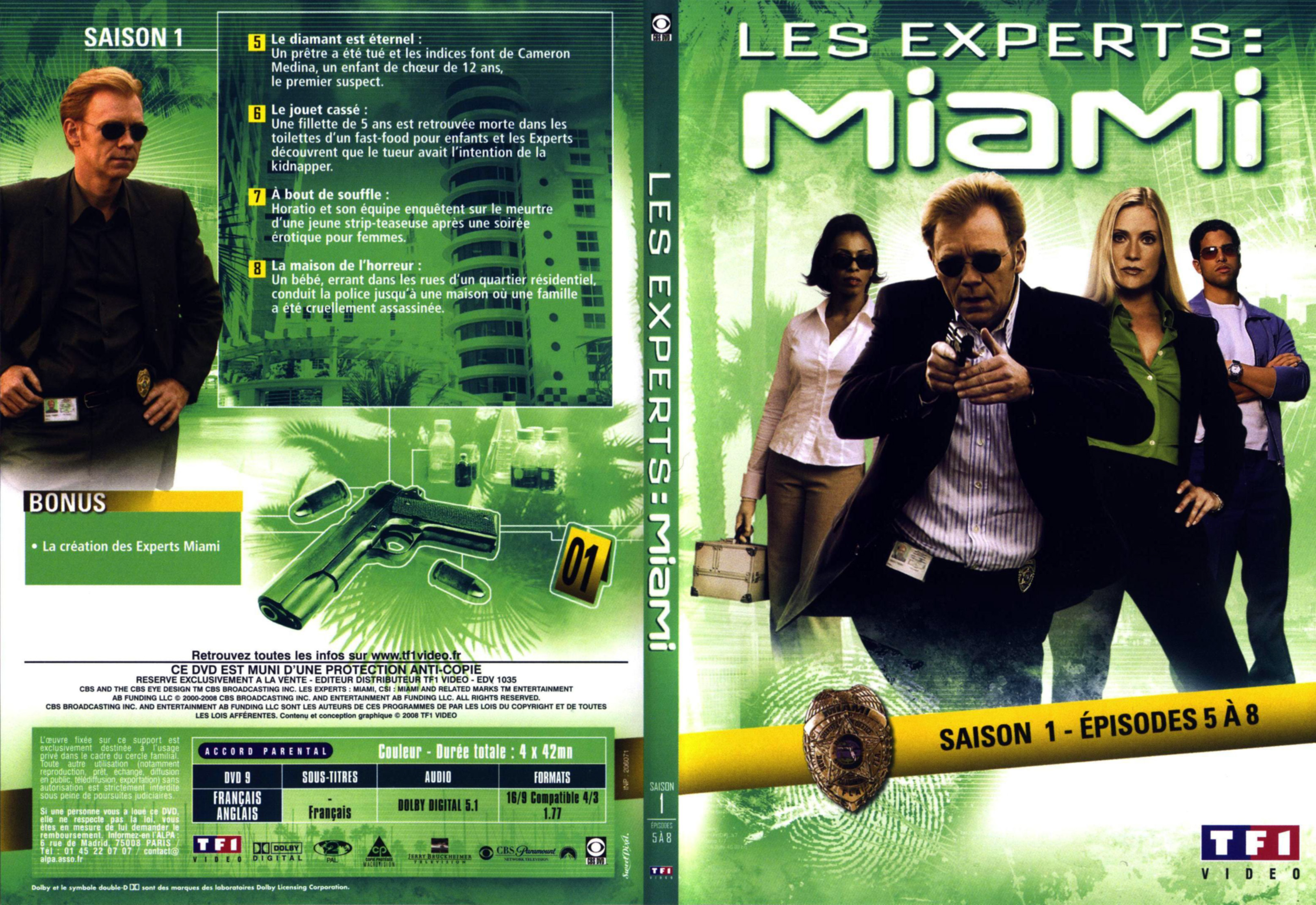 Jaquette DVD Les experts Miami Saison 1 vol 1 DVD 2 v2