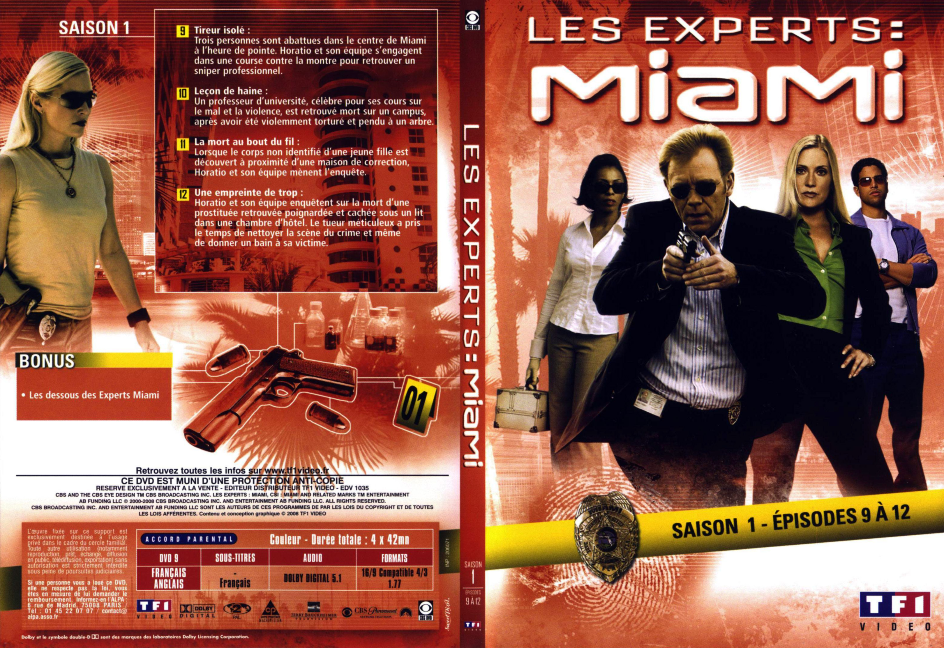 Jaquette DVD Les experts Miami Saison 1 vol 1 DVD 3 v2