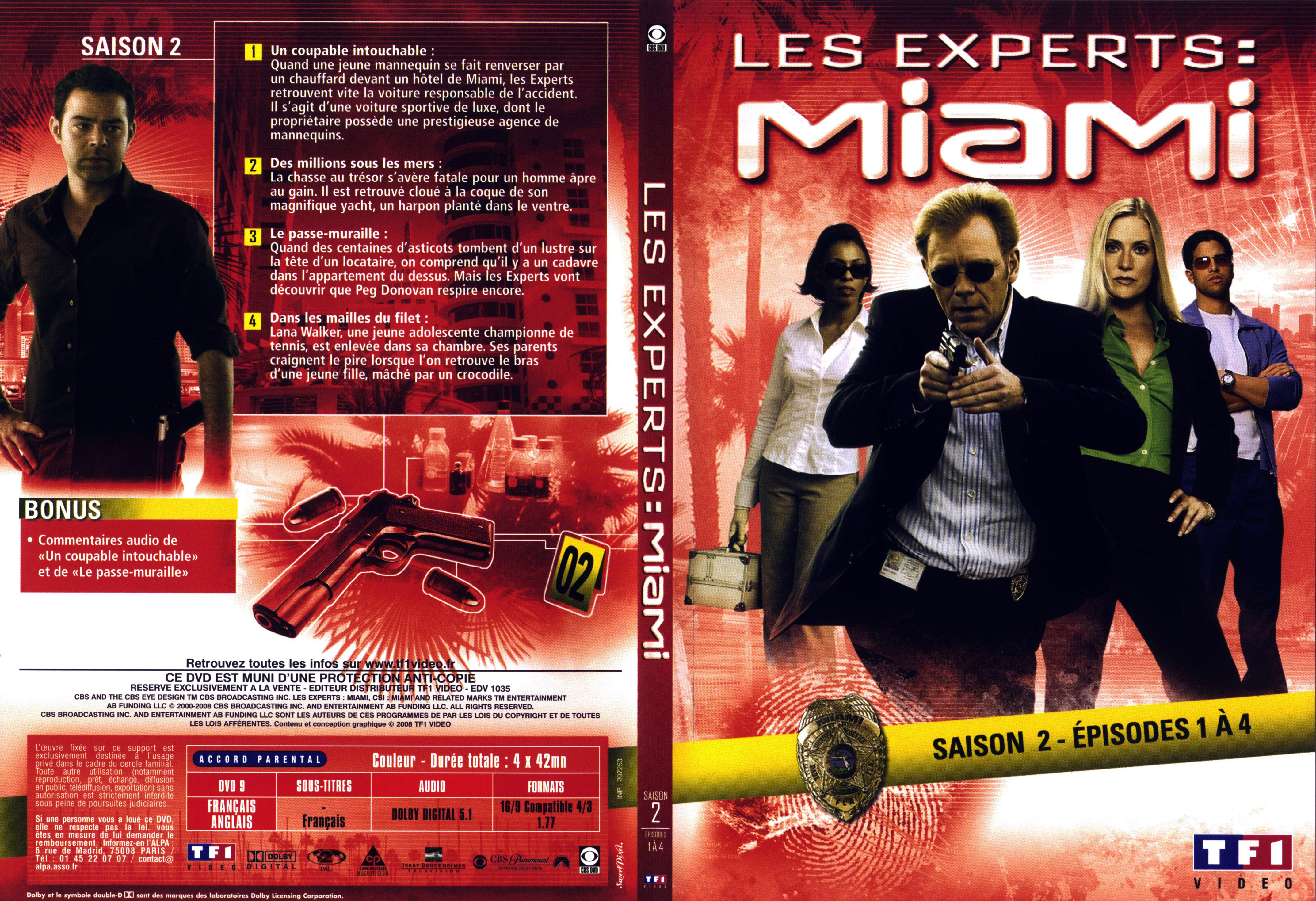 Jaquette DVD Les experts Miami Saison 2 vol 1 DVD 1