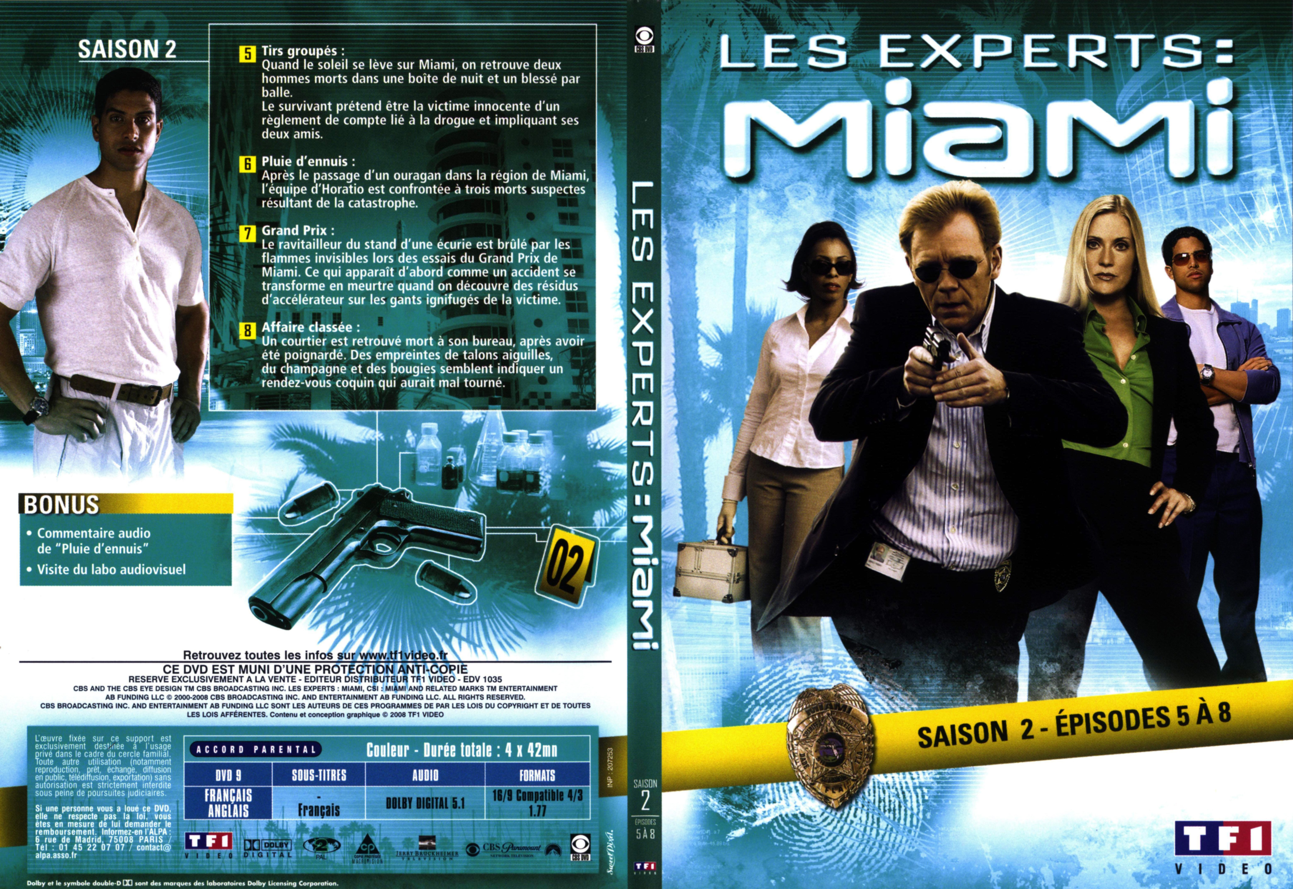 Jaquette DVD Les experts Miami Saison 2 vol 1 DVD 2