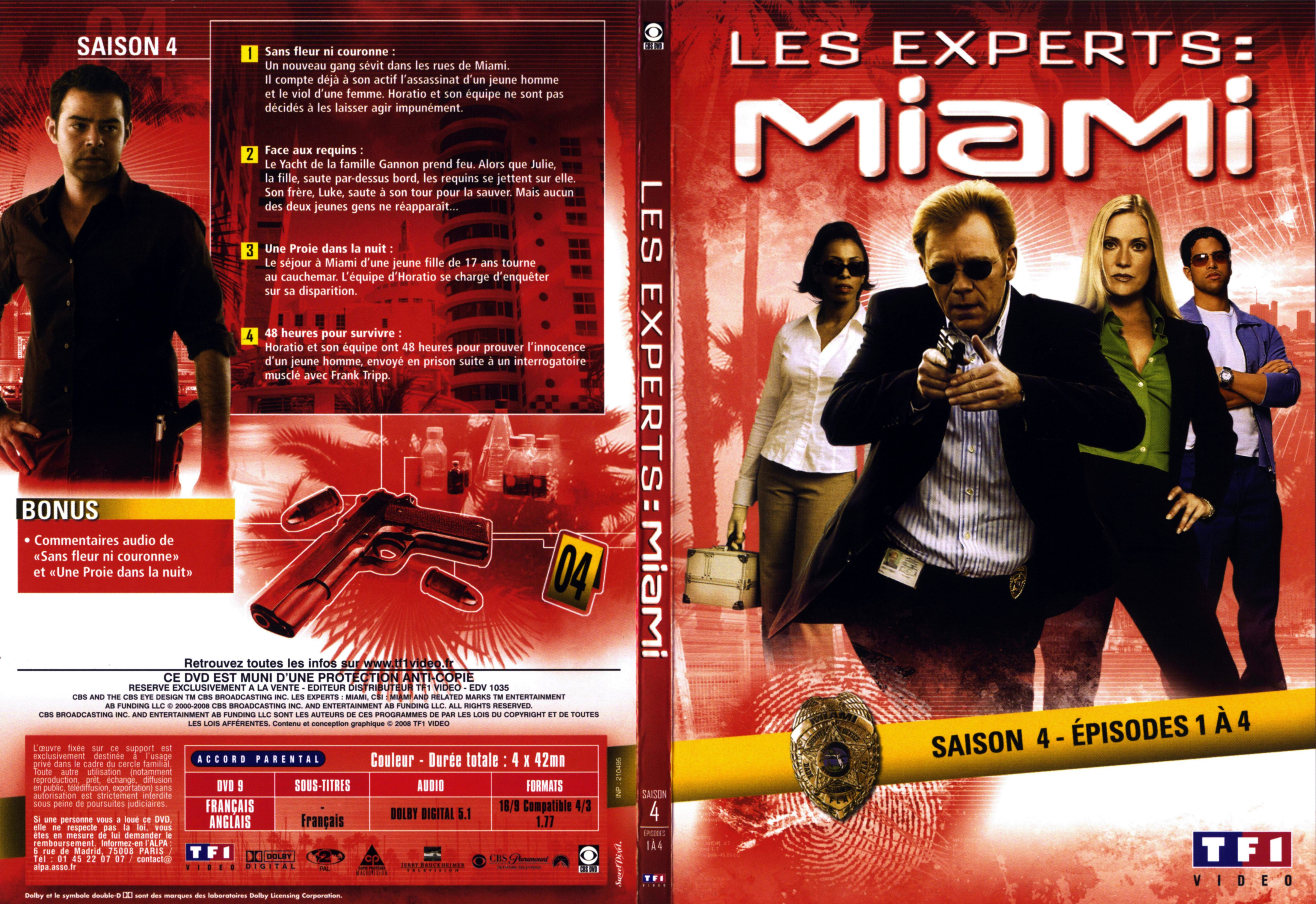 Jaquette DVD Les experts Miami Saison 4 vol 1 DVD 1