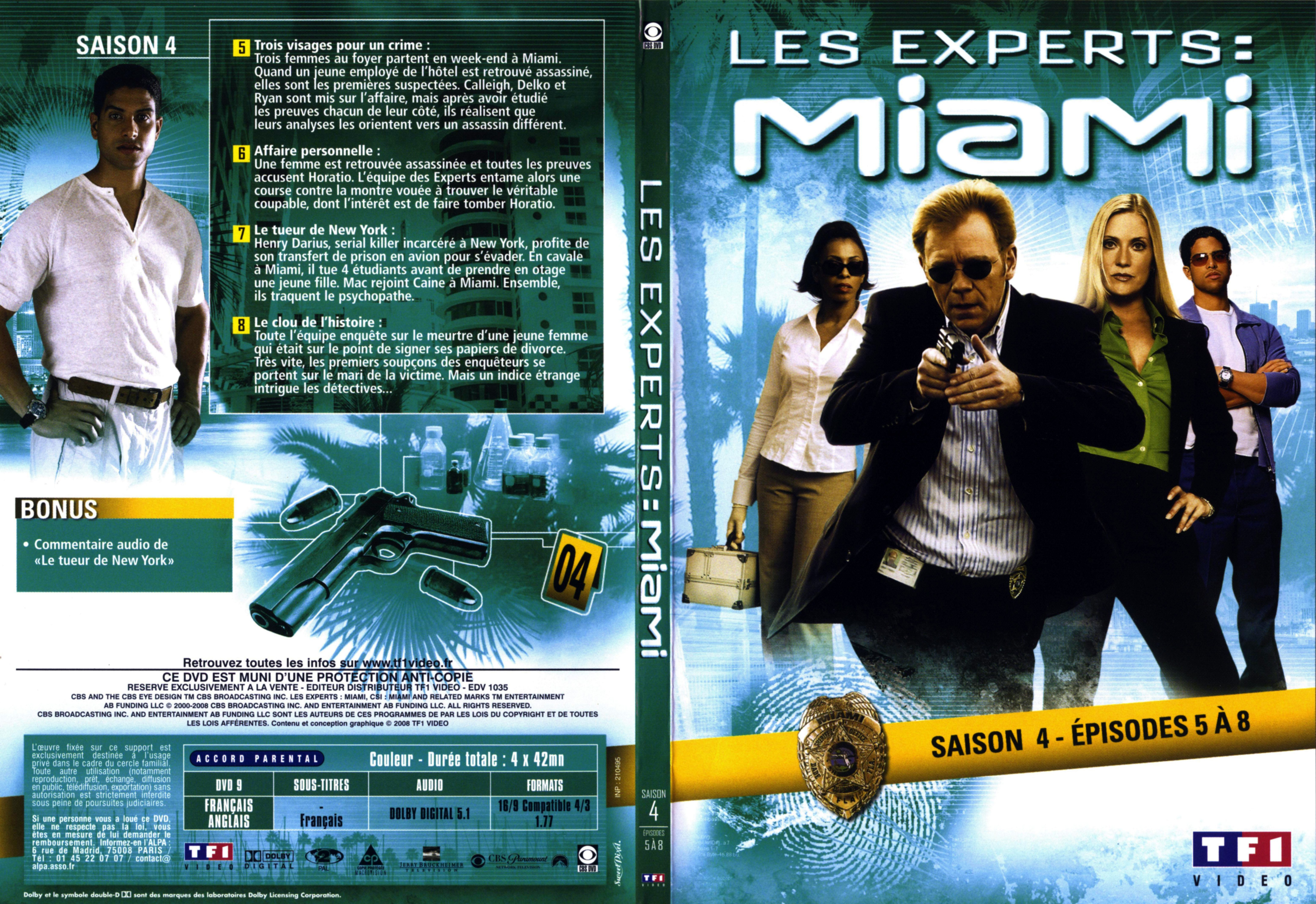 Jaquette DVD Les experts Miami Saison 4 vol 1 DVD 2
