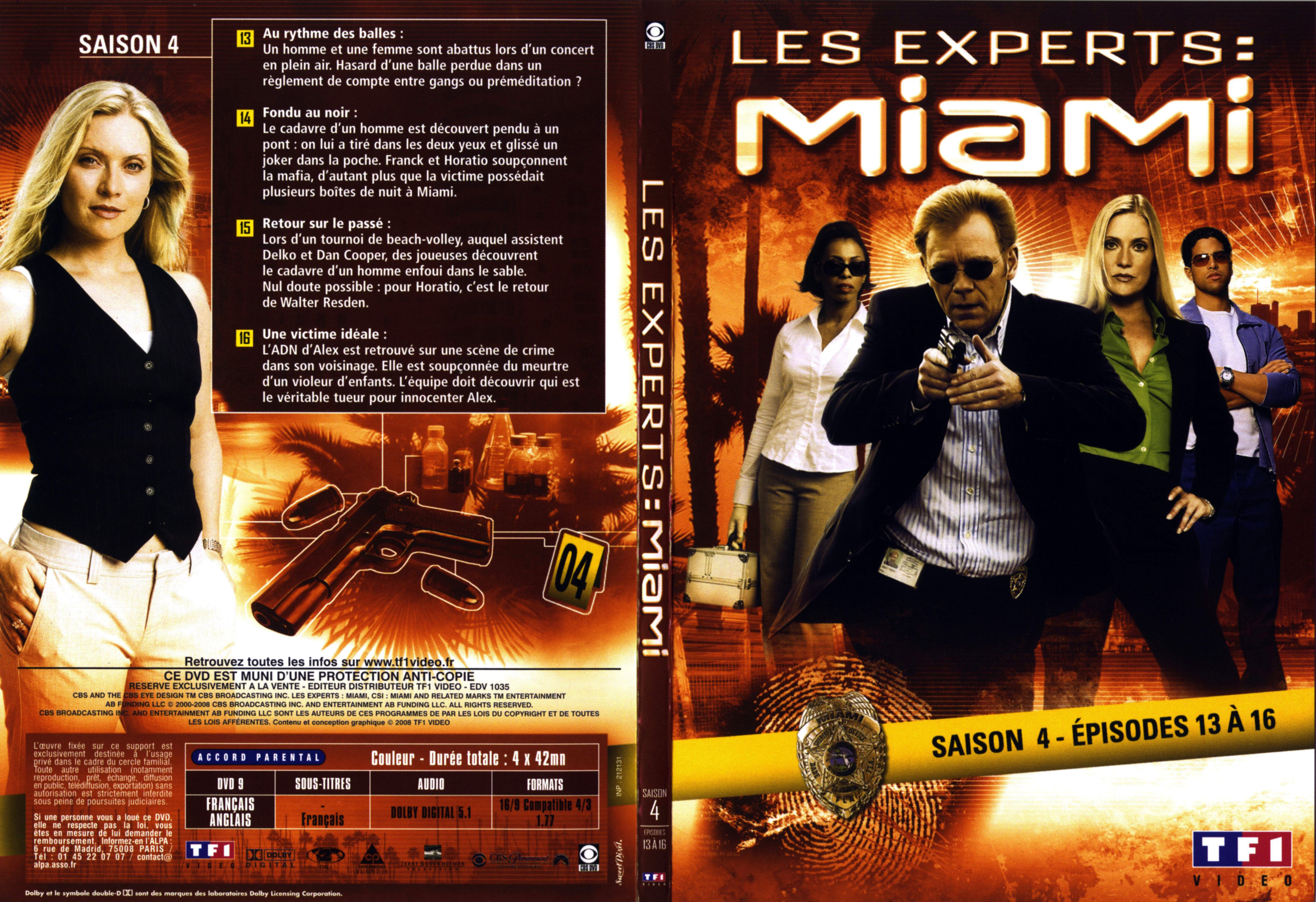 Jaquette DVD Les experts Miami Saison 4 vol 2 DVD 1