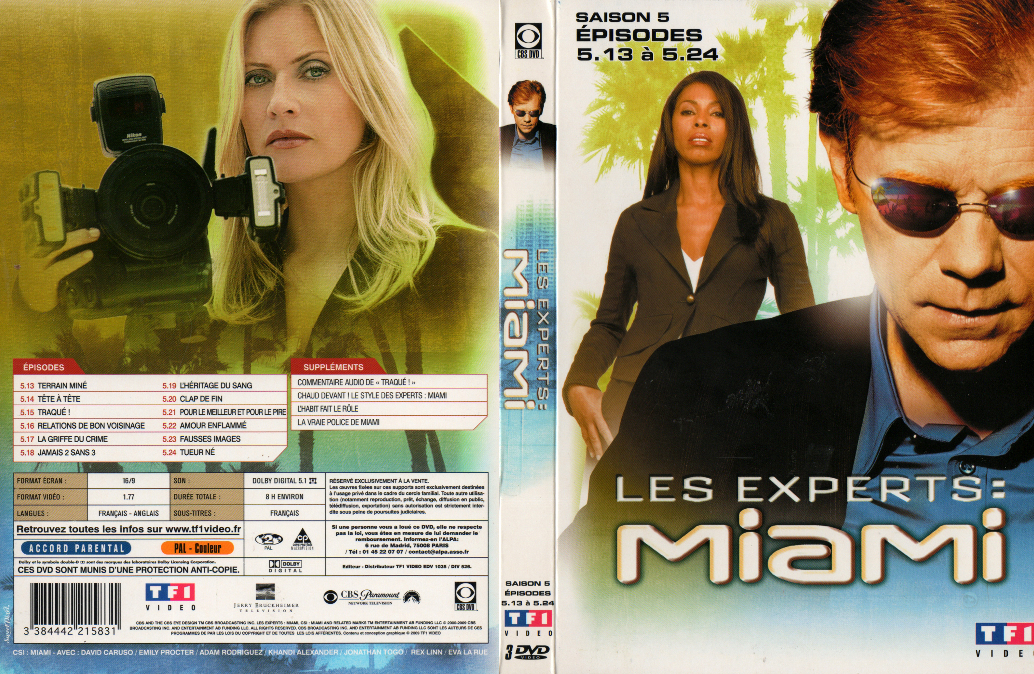 Jaquette DVD Les experts Miami Saison 5 Ep 13  24 COFFRET