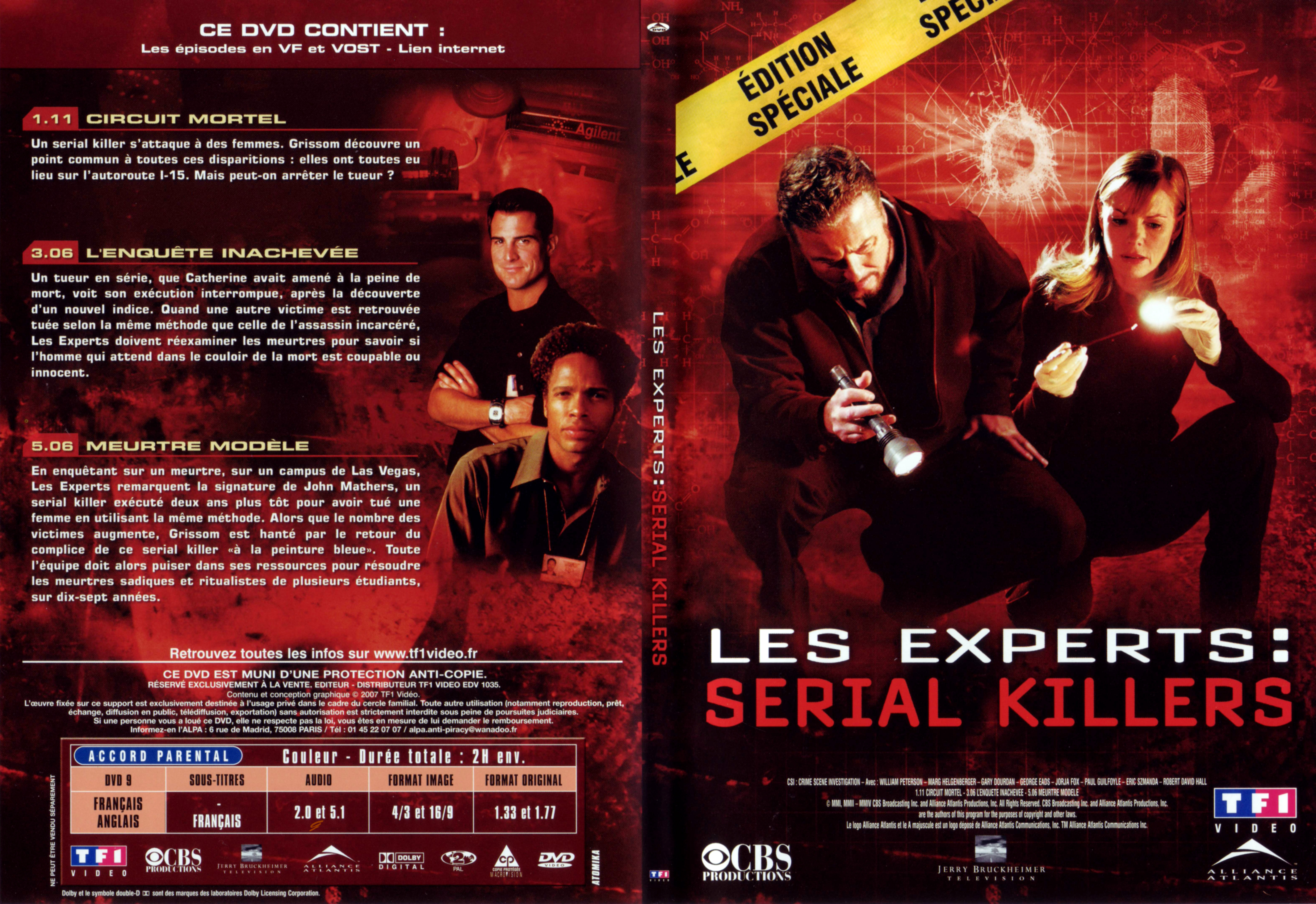 Jaquette DVD Les experts - Serial killers - Las Vegas