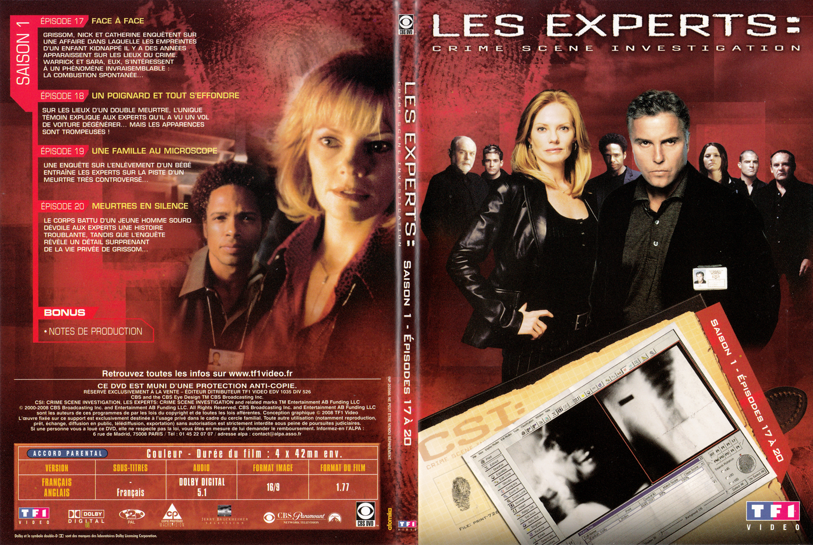 Jaquette DVD Les experts las vegas Saison 01 DVD 05 - SLIM