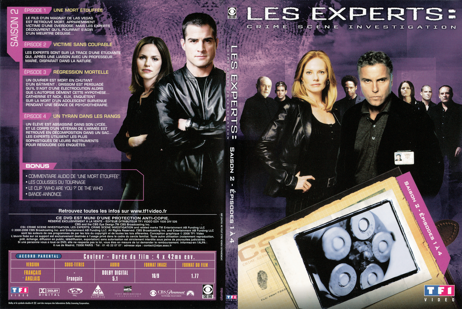 Jaquette DVD Les experts las vegas Saison 02 DVD 01 - SLIM