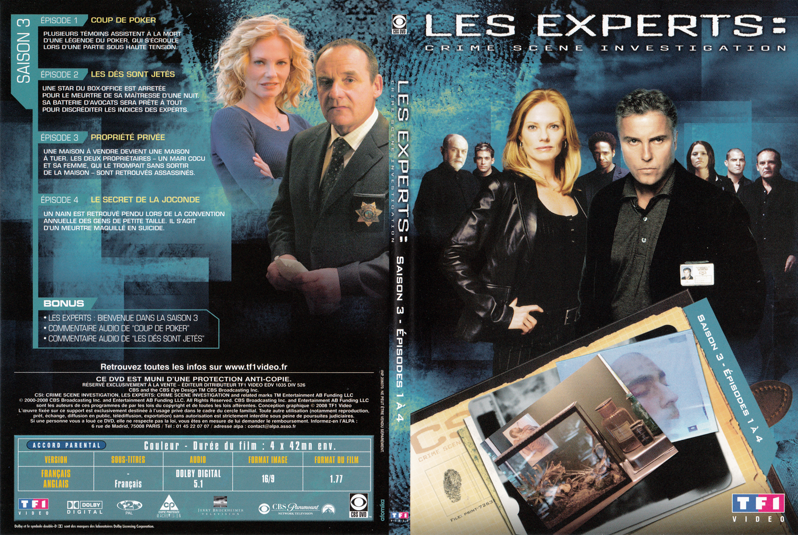 Jaquette DVD Les experts las vegas Saison 03 DVD 01 - SLIM