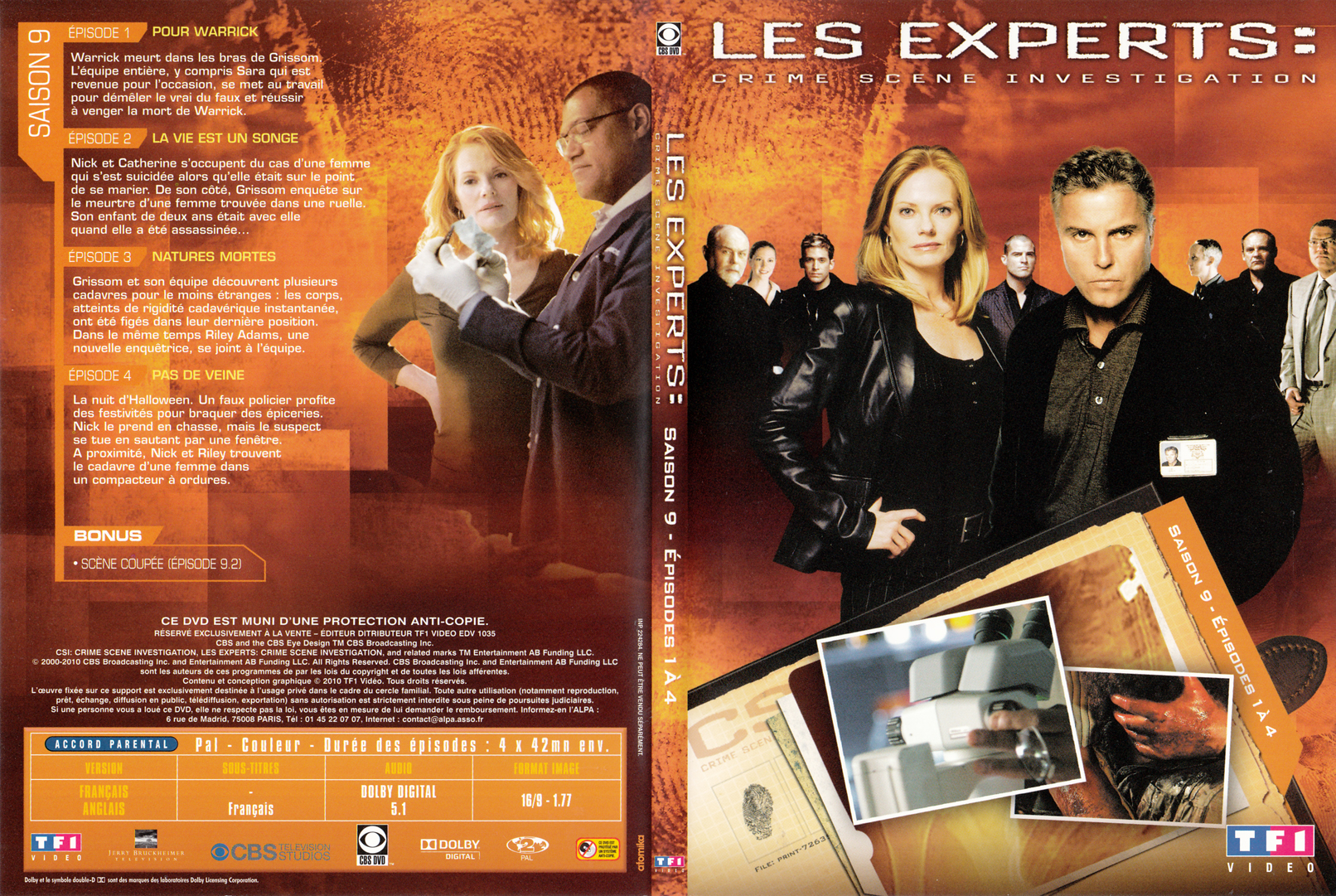 Jaquette DVD Les experts las vegas Saison 09 DVD 01 - SLIM