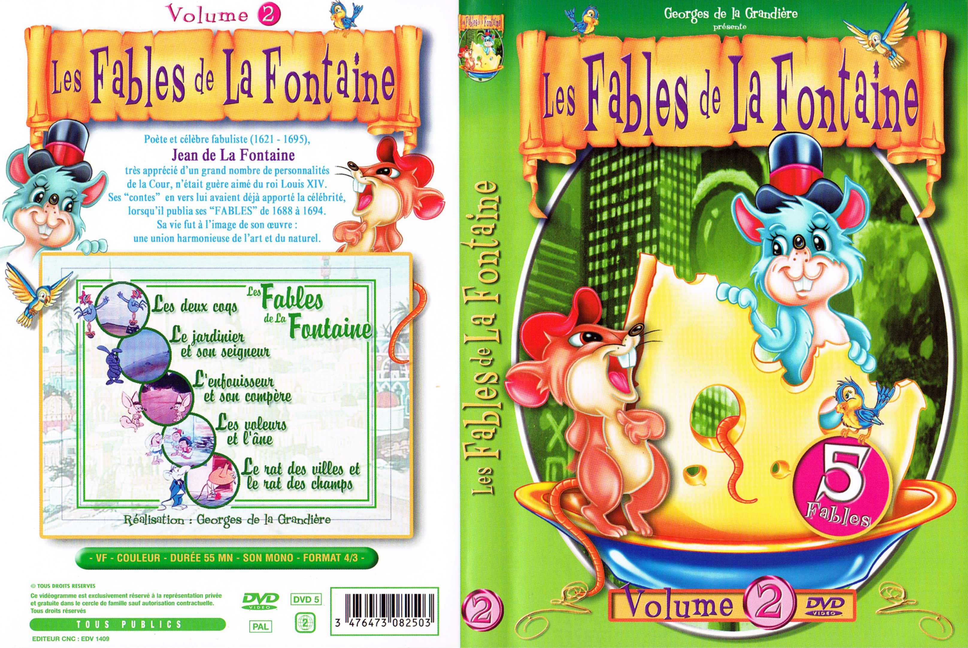 Jaquette DVD Les fables de la fontaine vol 02