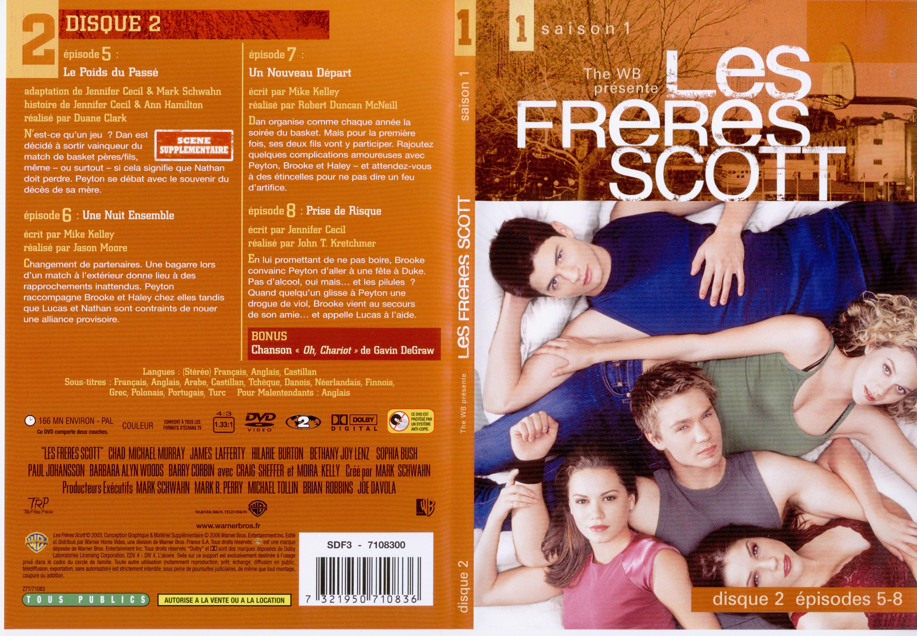 Jaquette DVD Les frres Scott Saison 1 dvd 2