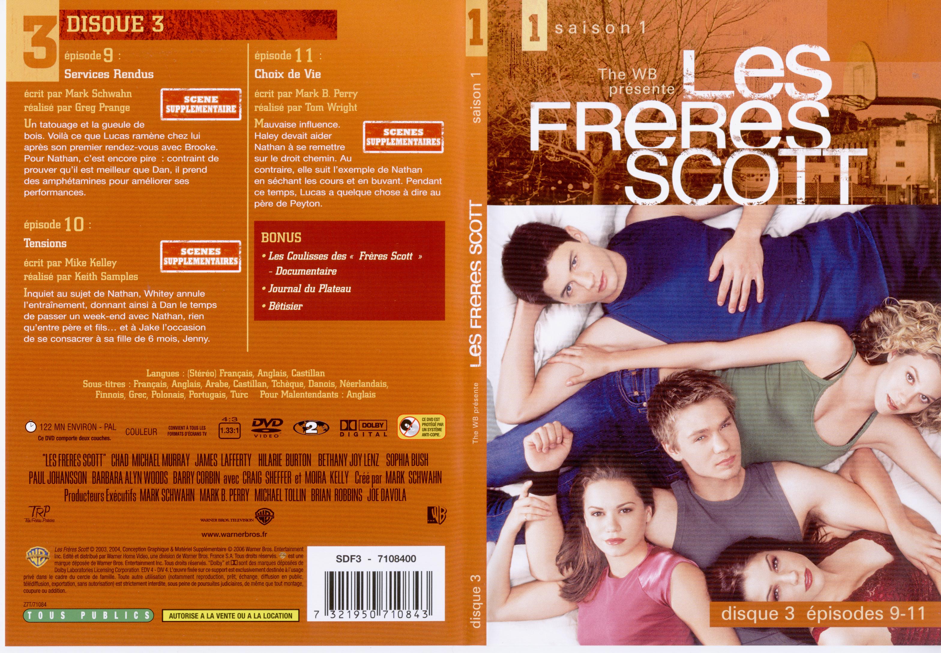 Jaquette DVD Les frres Scott Saison 1 dvd 3