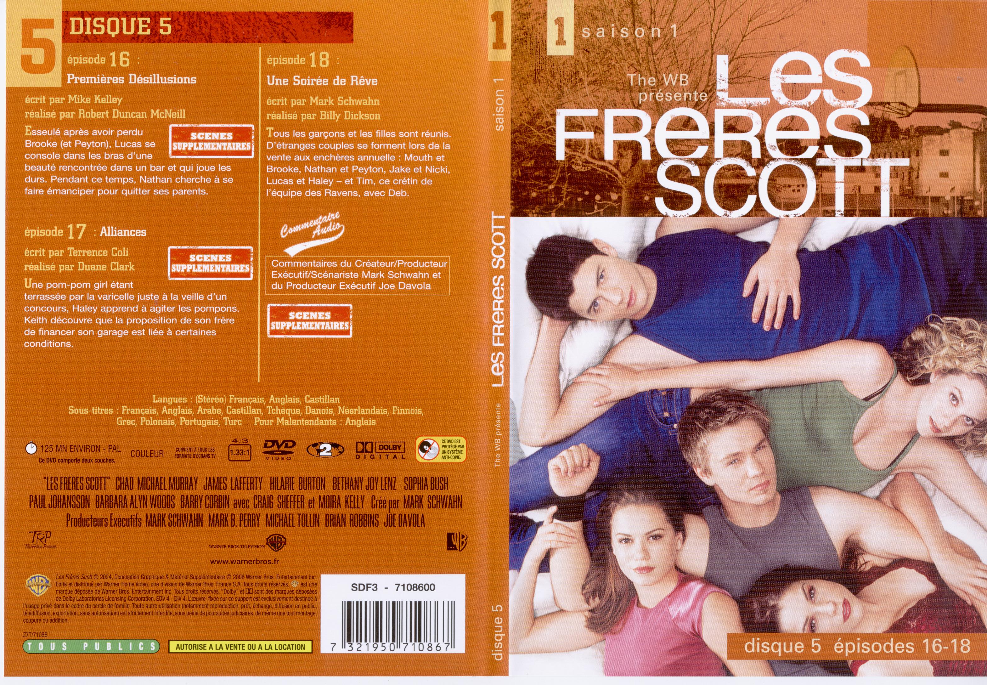 Jaquette DVD Les frres Scott Saison 1 dvd 5