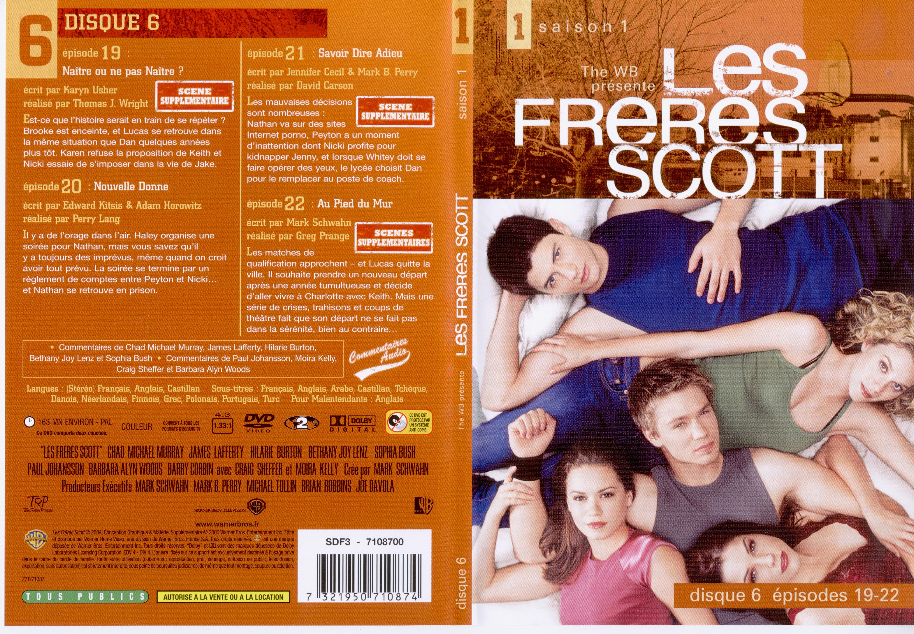Jaquette DVD Les frres Scott Saison 1 dvd 6