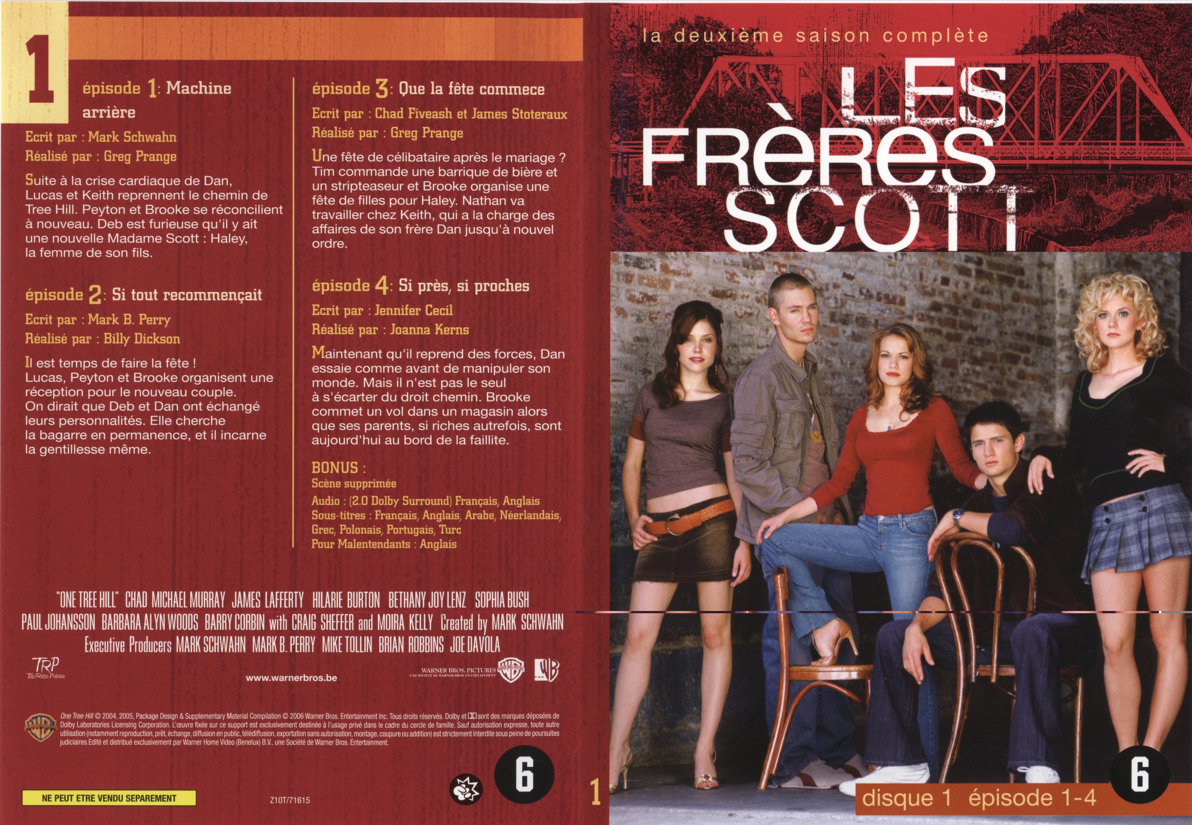 Jaquette DVD Les frres Scott Saison 2 dvd 1