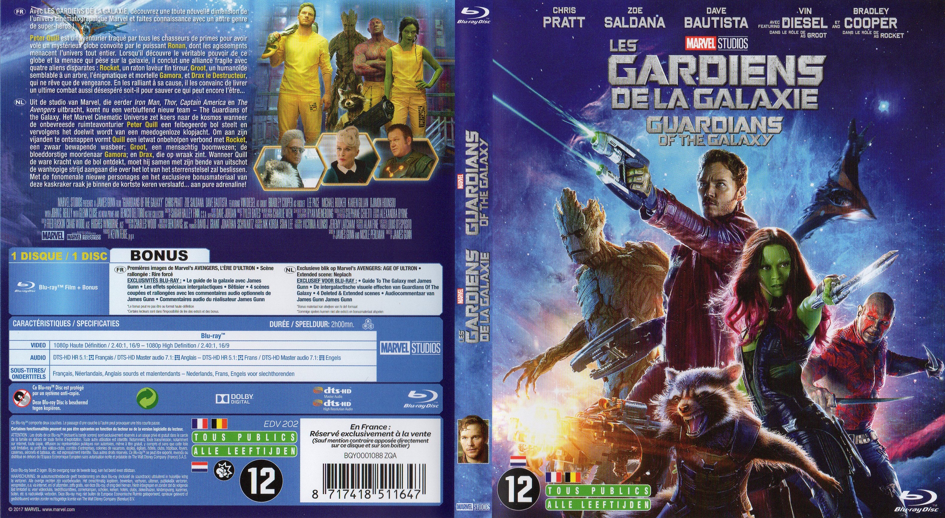 Jaquette DVD Les gardiens de la galaxie (BLU-RAY) v2