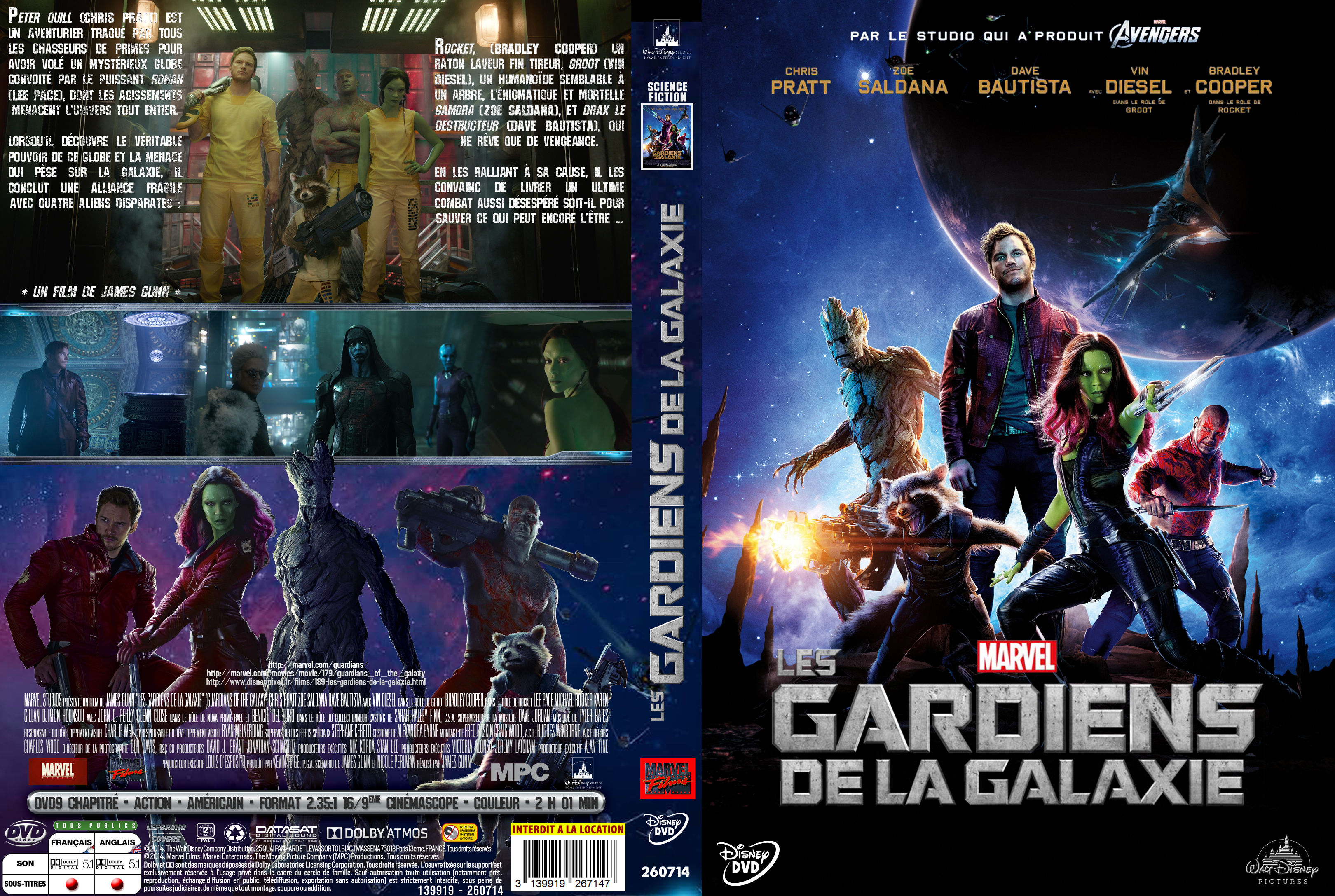 Jaquette DVD Les gardiens de la galaxie custom
