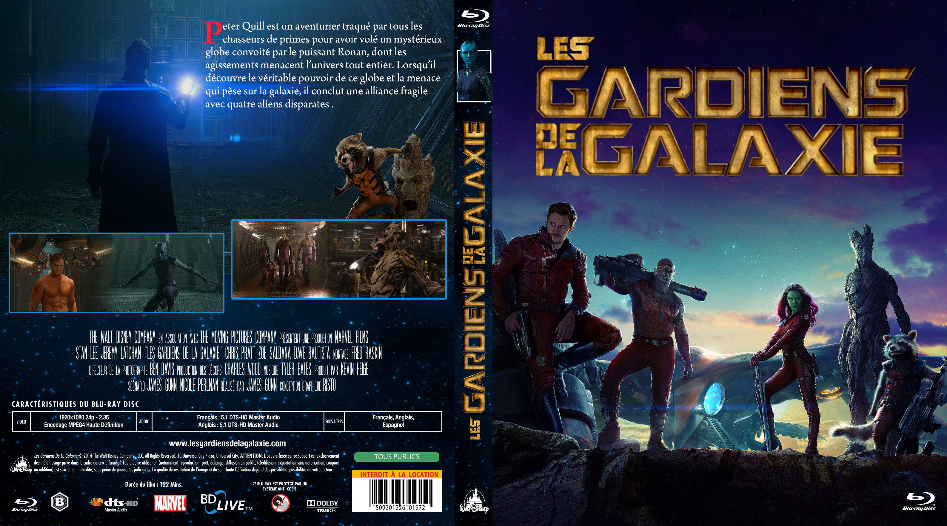 Jaquette DVD Les gardiens de la galaxie custom (BLU-RAY)