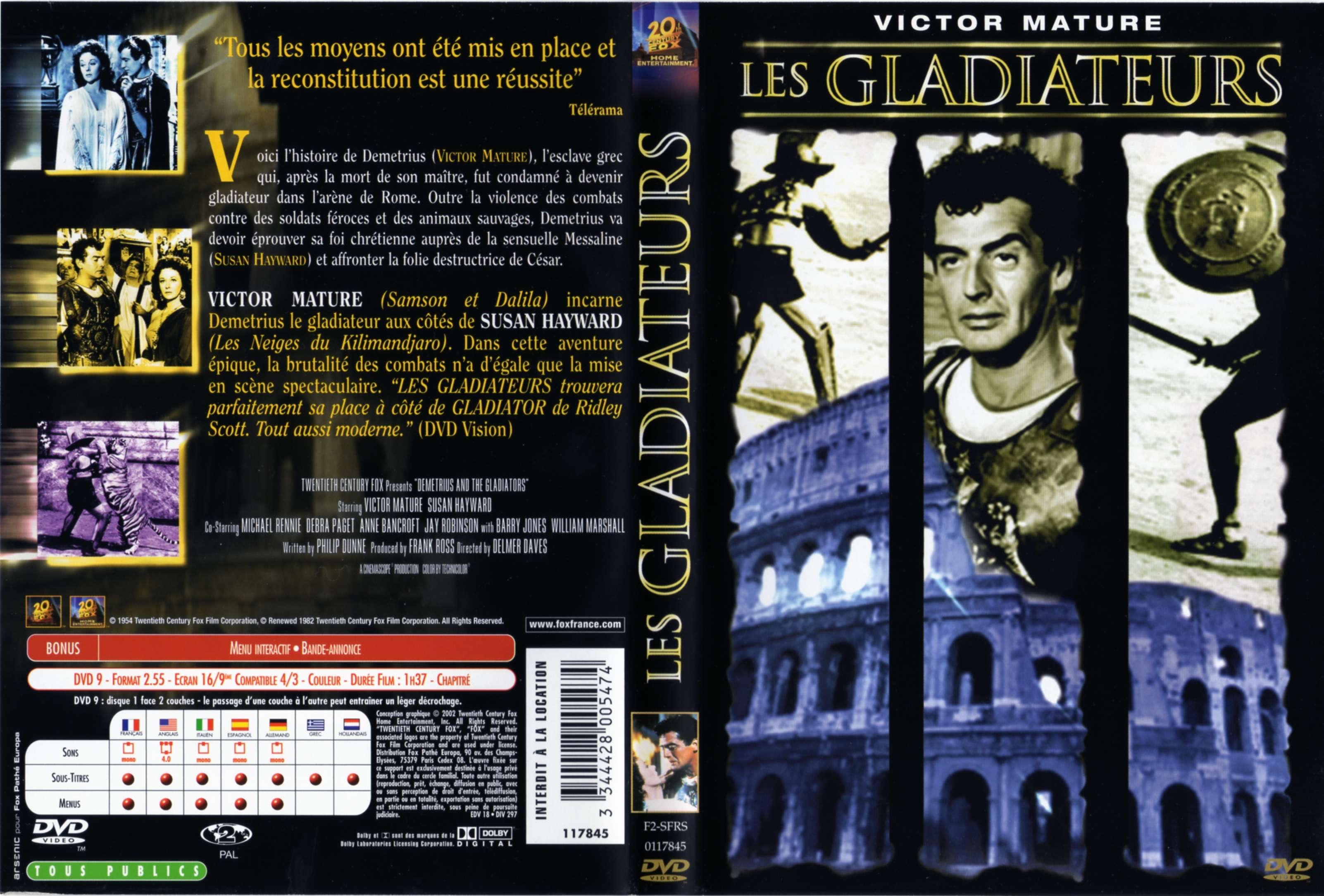 Jaquette DVD Les gladiateurs v2