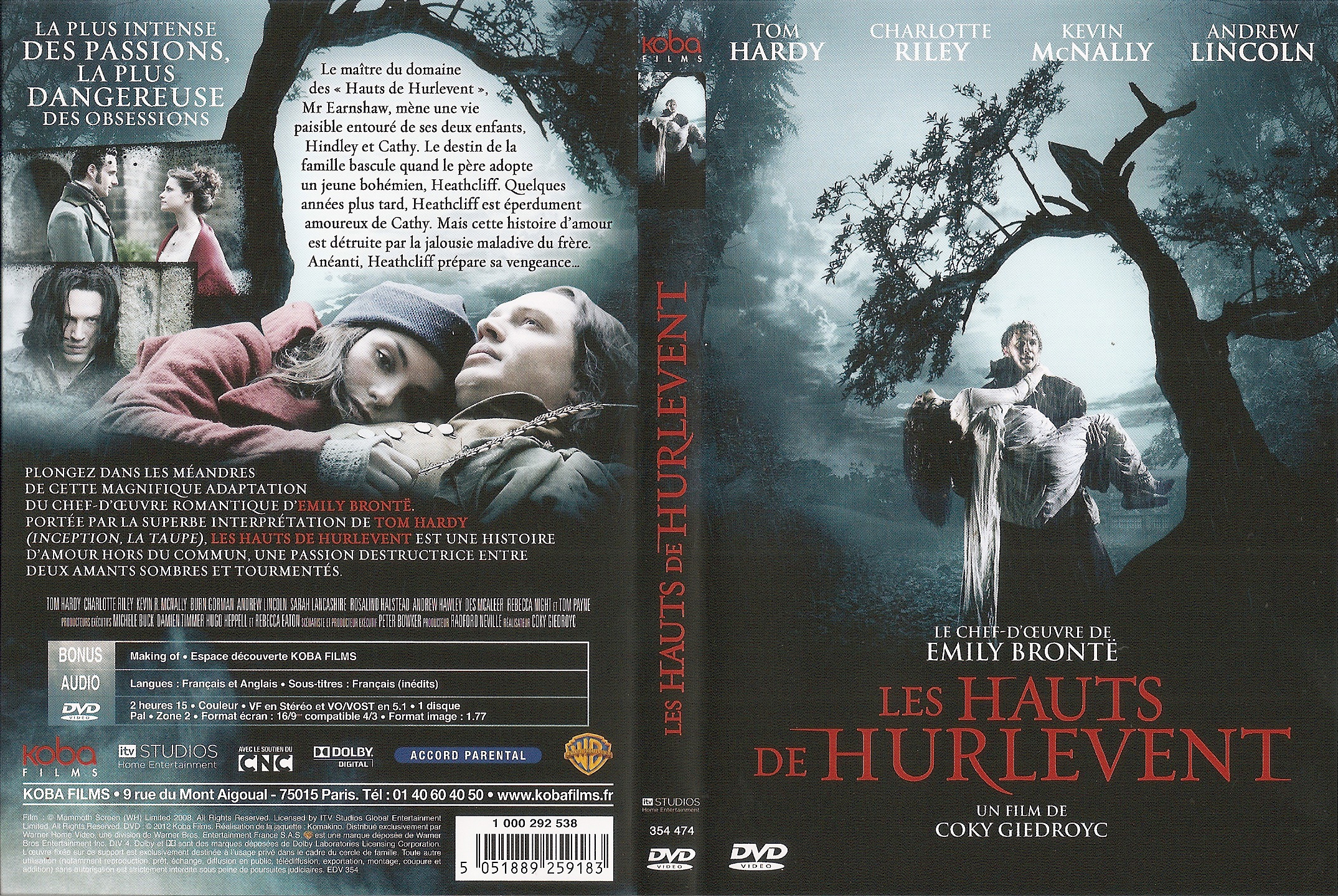 Jaquette DVD Les hauts de Hurlevent (2009)