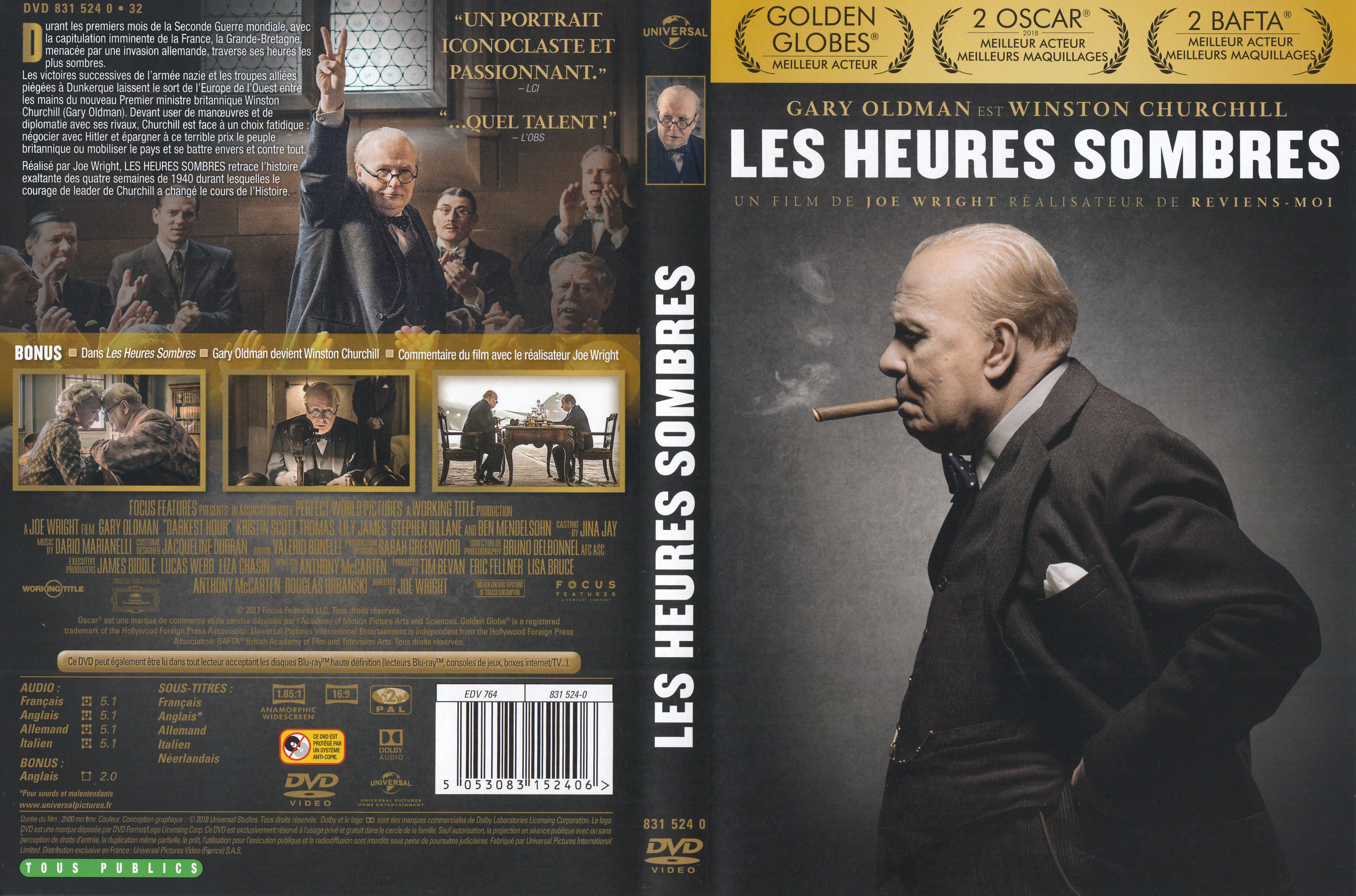 Jaquette DVD Les heures sombres