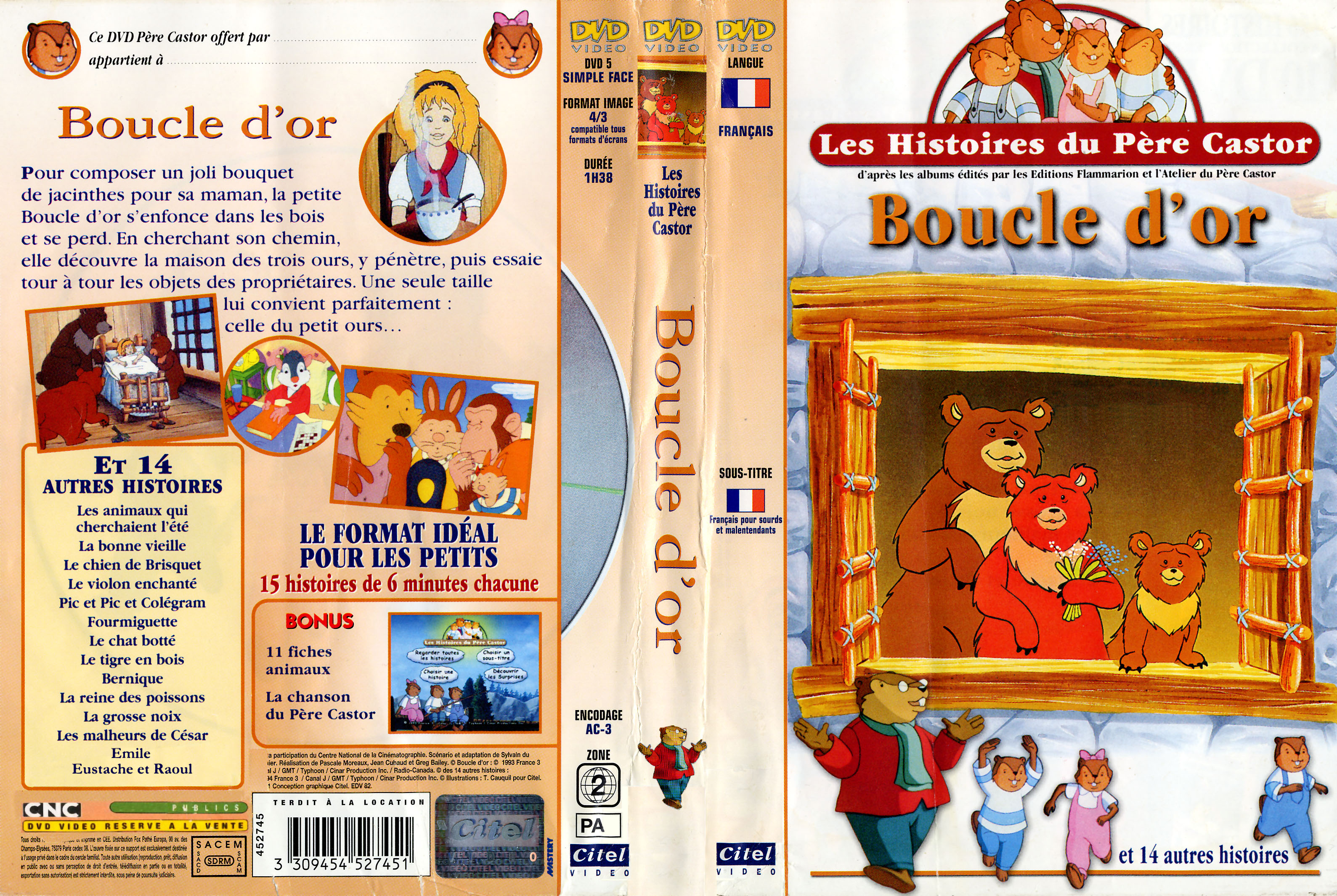 Jaquette DVD Les histoires du Pre Castor - Boucle d