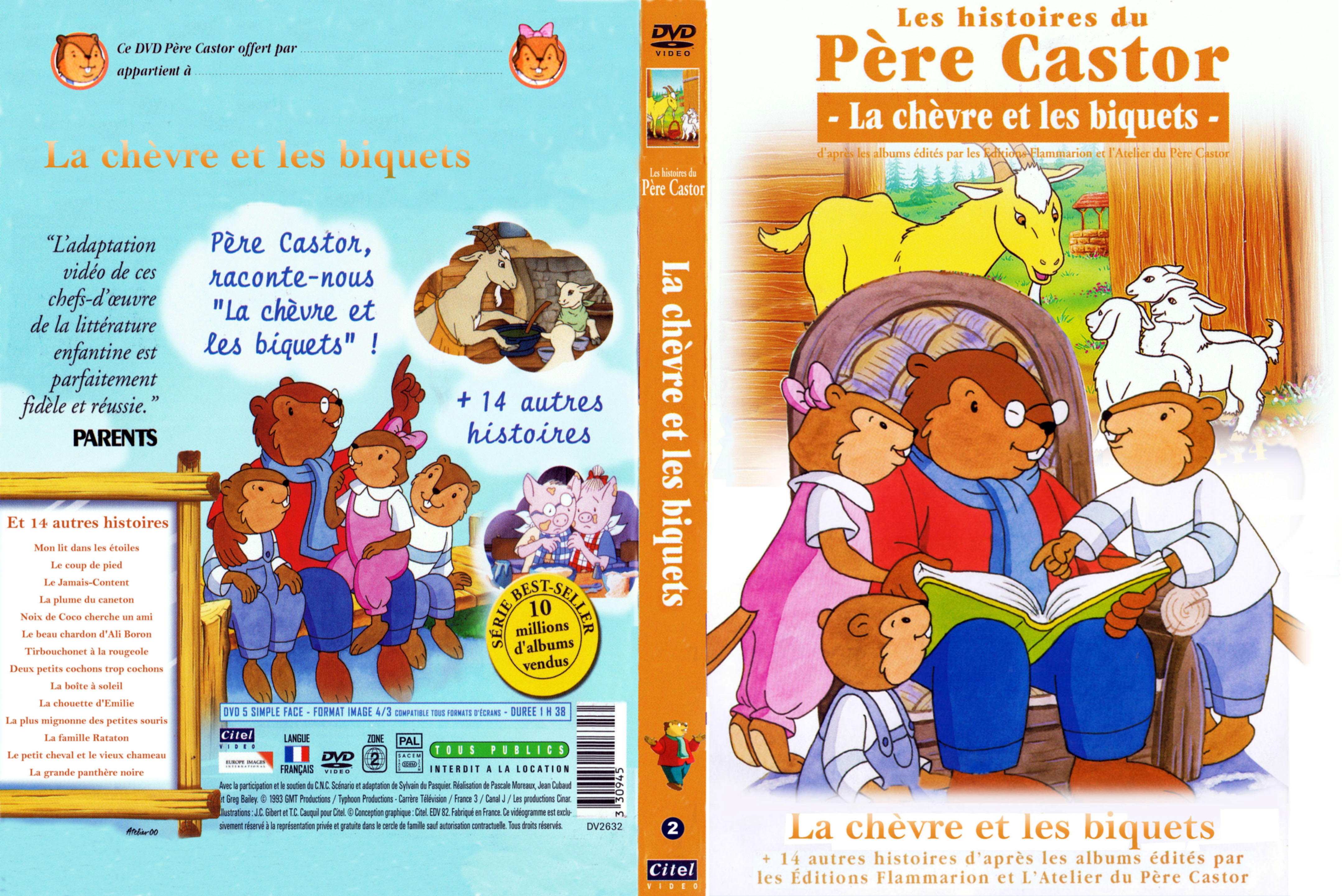 Jaquette DVD Les histoires du Pre Castor - La chvre et les biquets