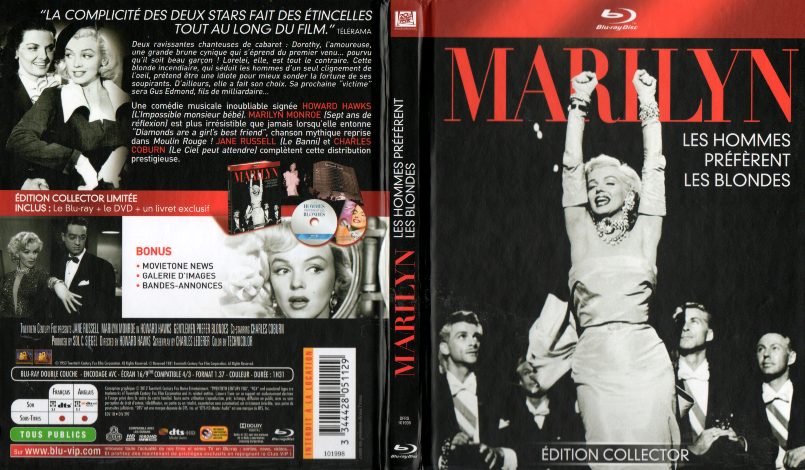 Jaquette DVD Les hommes prfrent les blondes (BLU-RAY) v2