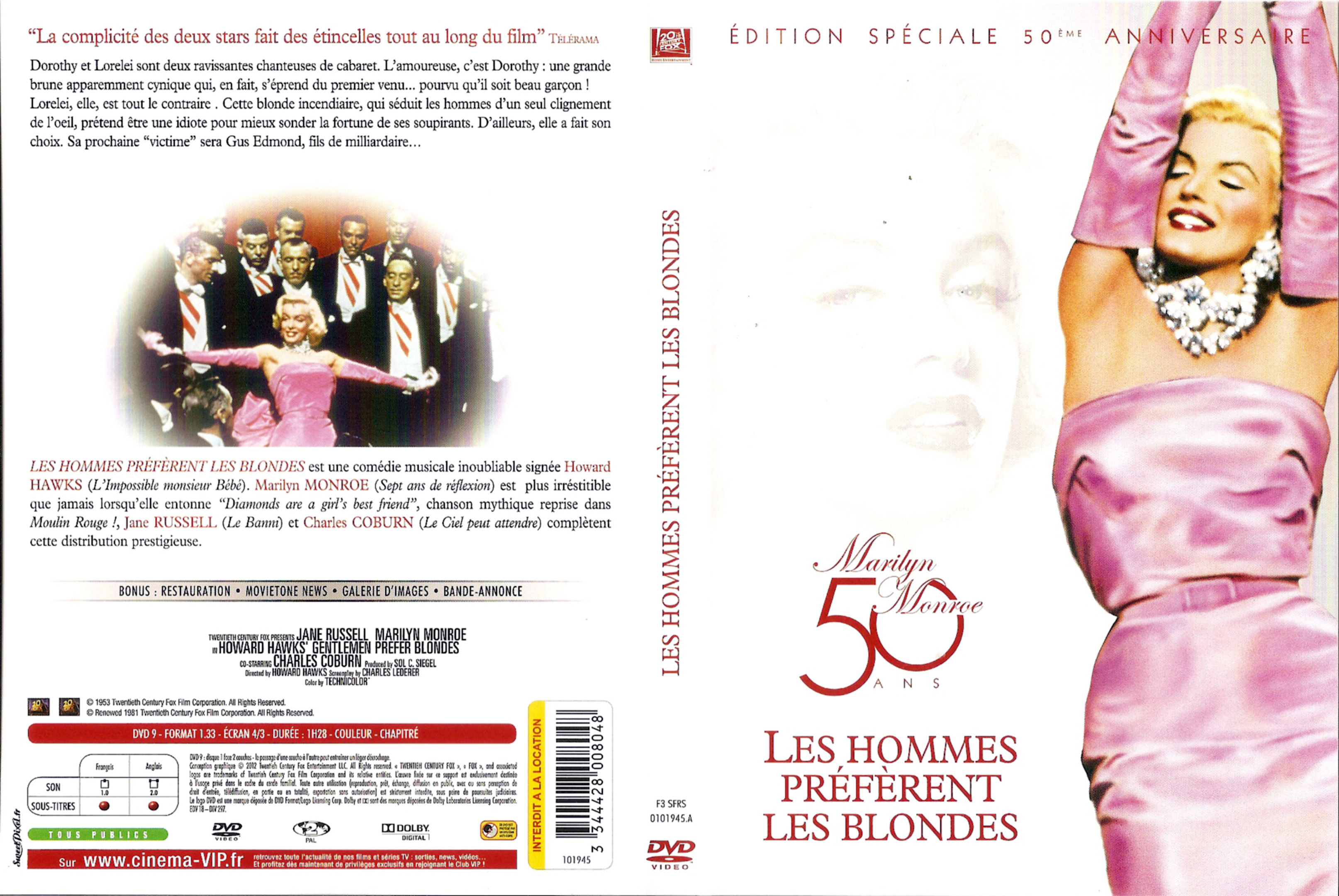 Jaquette DVD Les hommes prfrent les blondes v2