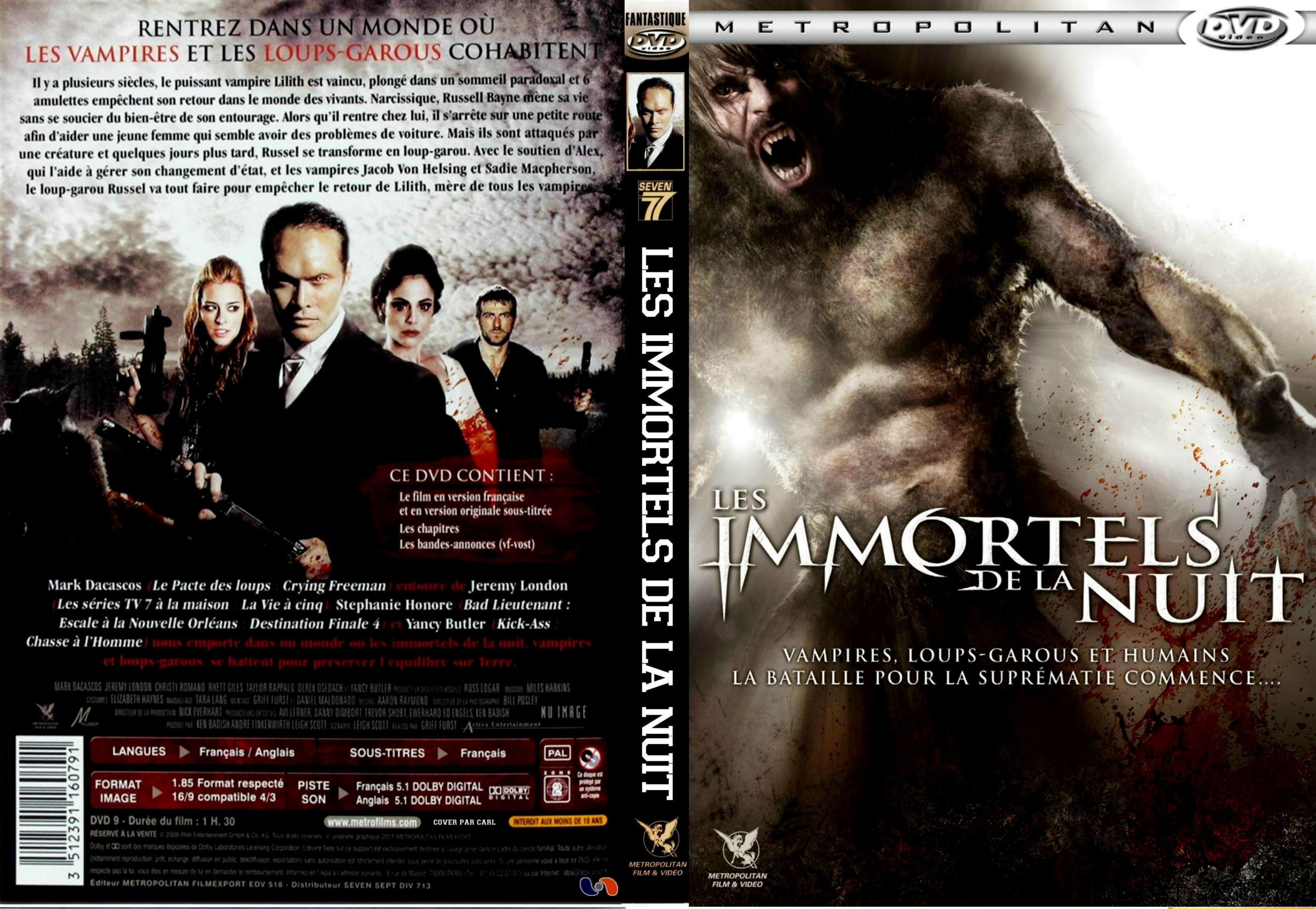 Jaquette DVD Les immortels de la nuit