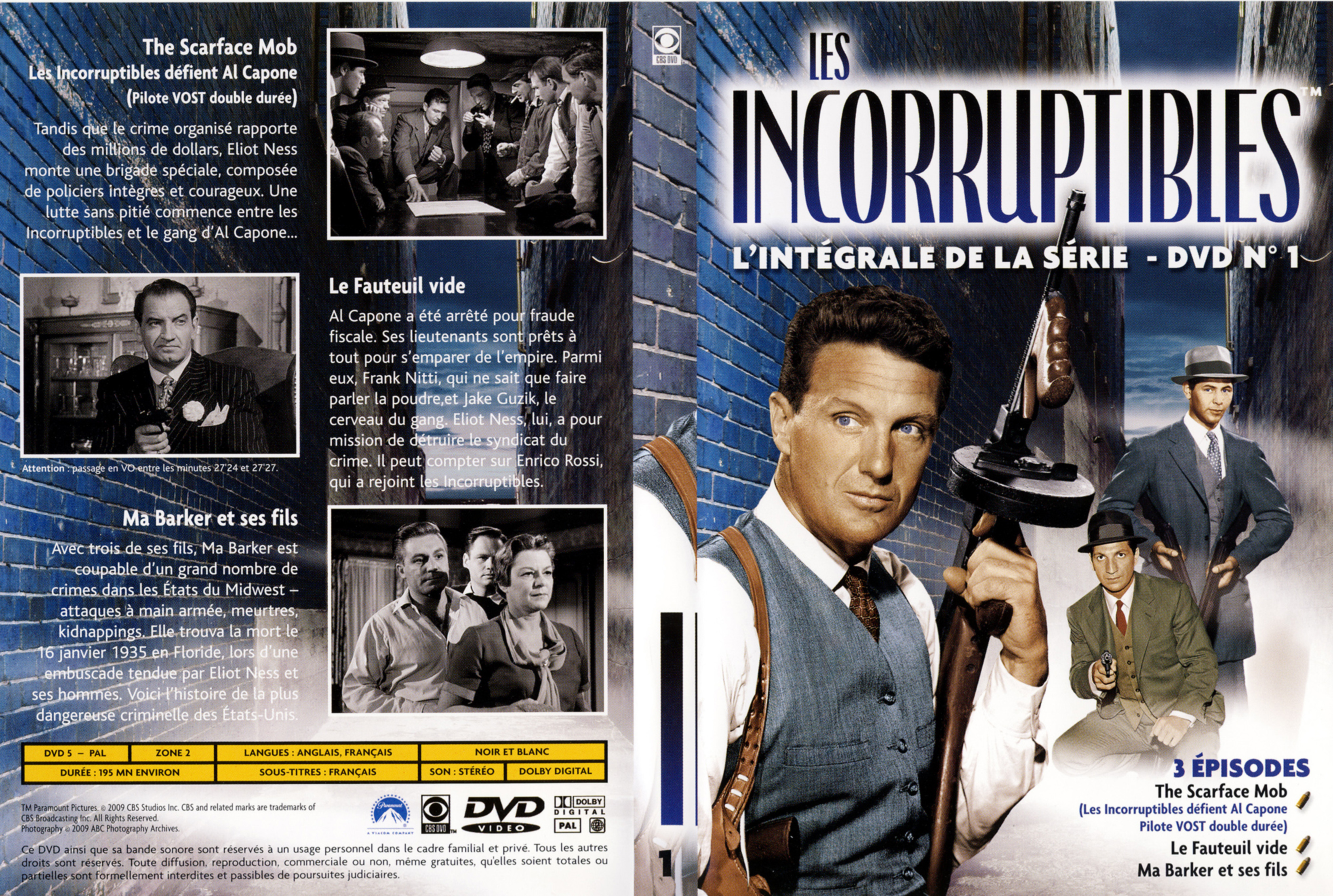 Jaquette DVD Les incorruptibles intgrale DVD 01