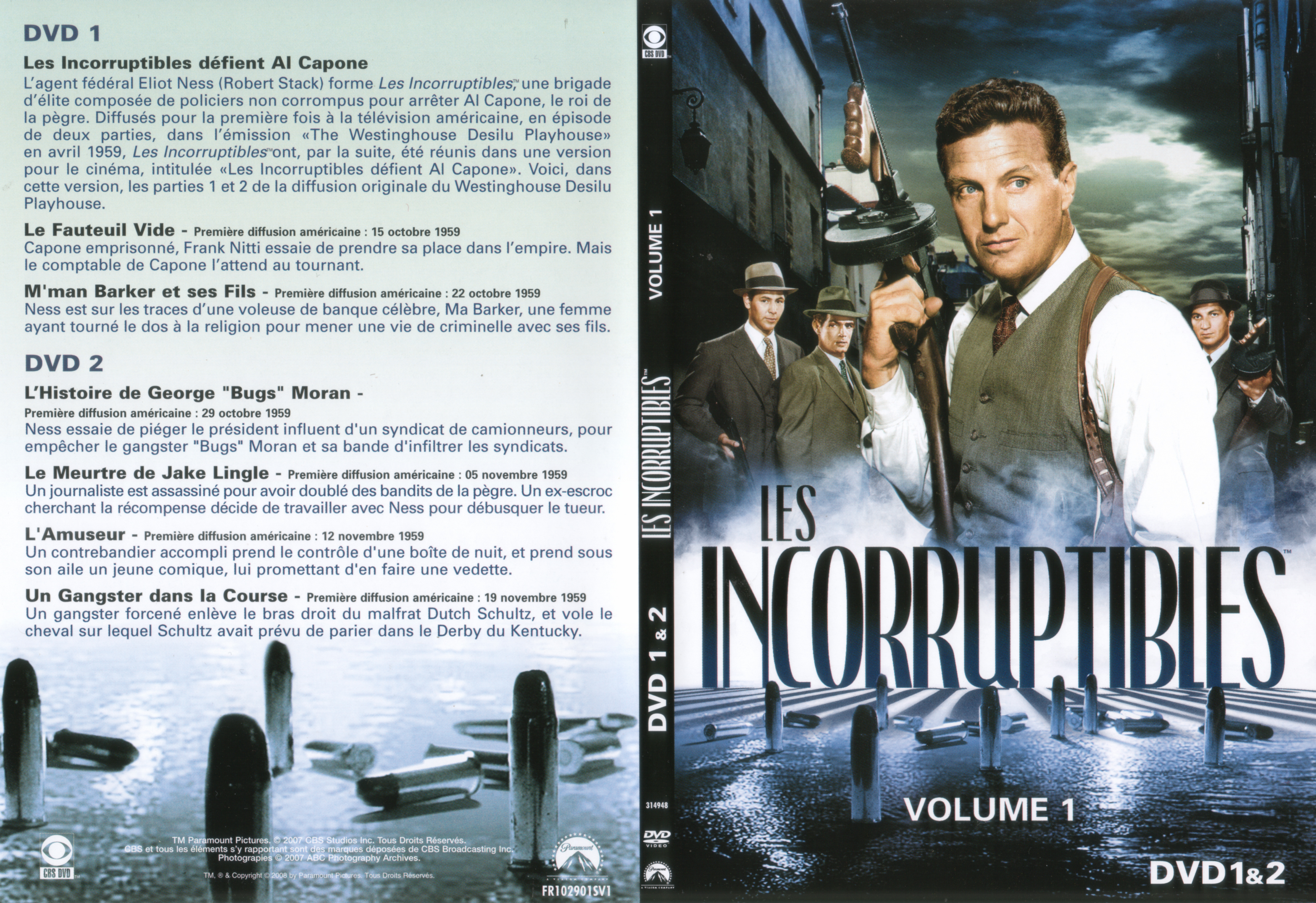 Jaquette DVD Les incorruptibles vol 01 DVD 1