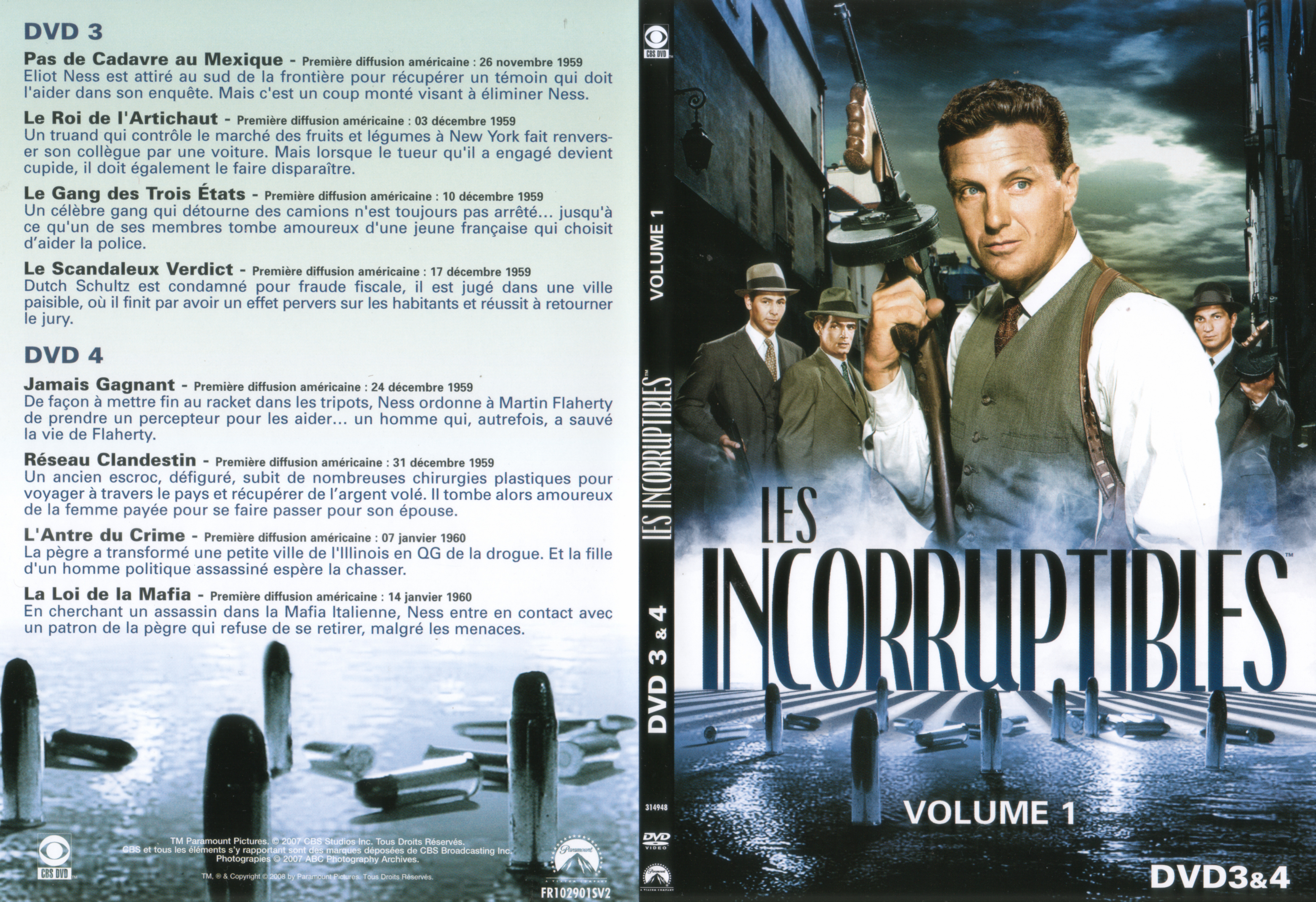 Jaquette DVD Les incorruptibles vol 01 DVD 2